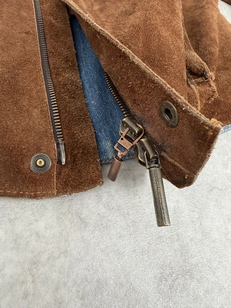 Just Cavalli AW2005 Cavalli Contemporary Detachable Sleeves Brown Suede Denim Leather Jacket Size US M / EU 48-50 / 2 - 9 Thumbnail