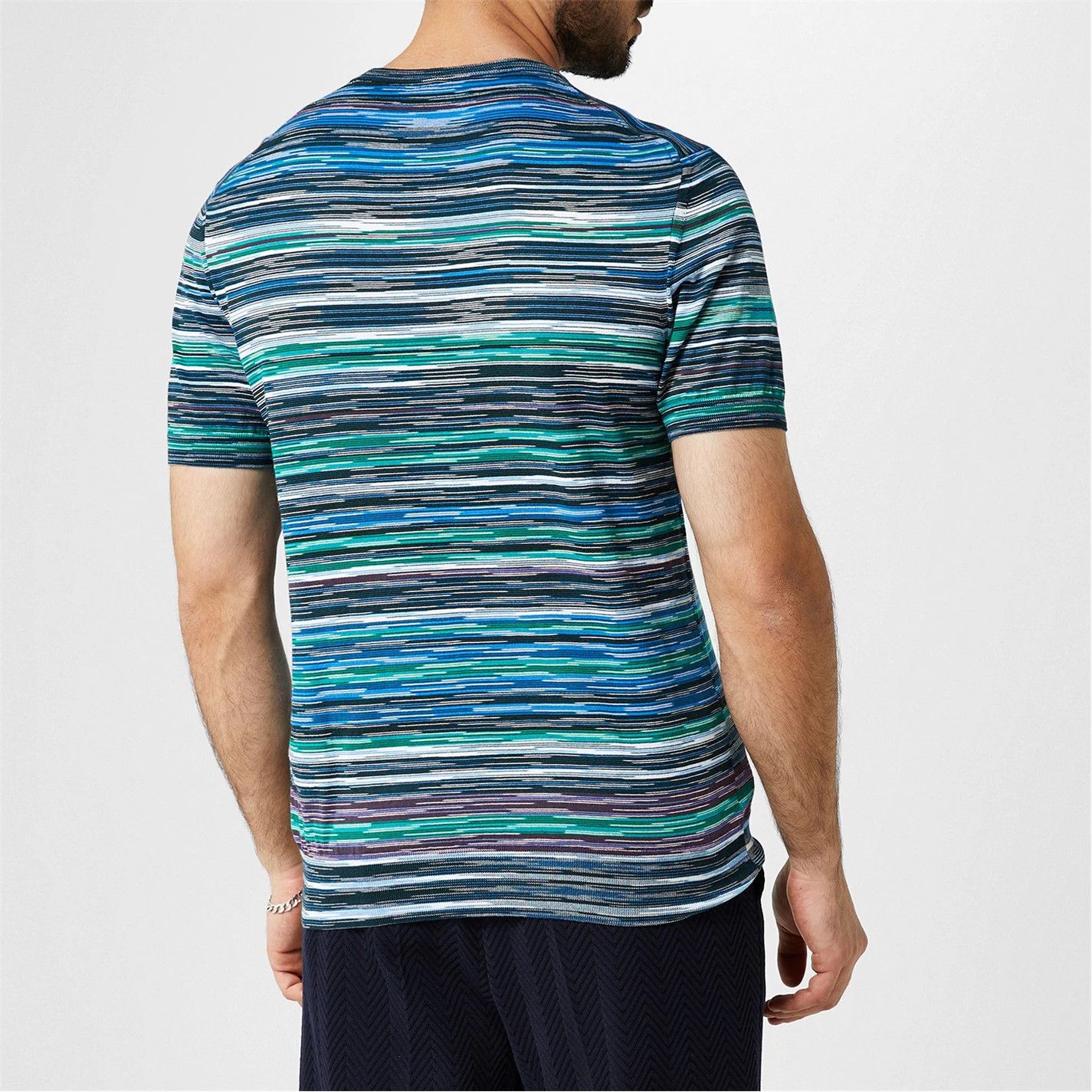 Missoni o1g2r1mq0426 Striped Crew T-Shirt in Multicolor Size US XL / EU 56 / 4 - 3 Thumbnail
