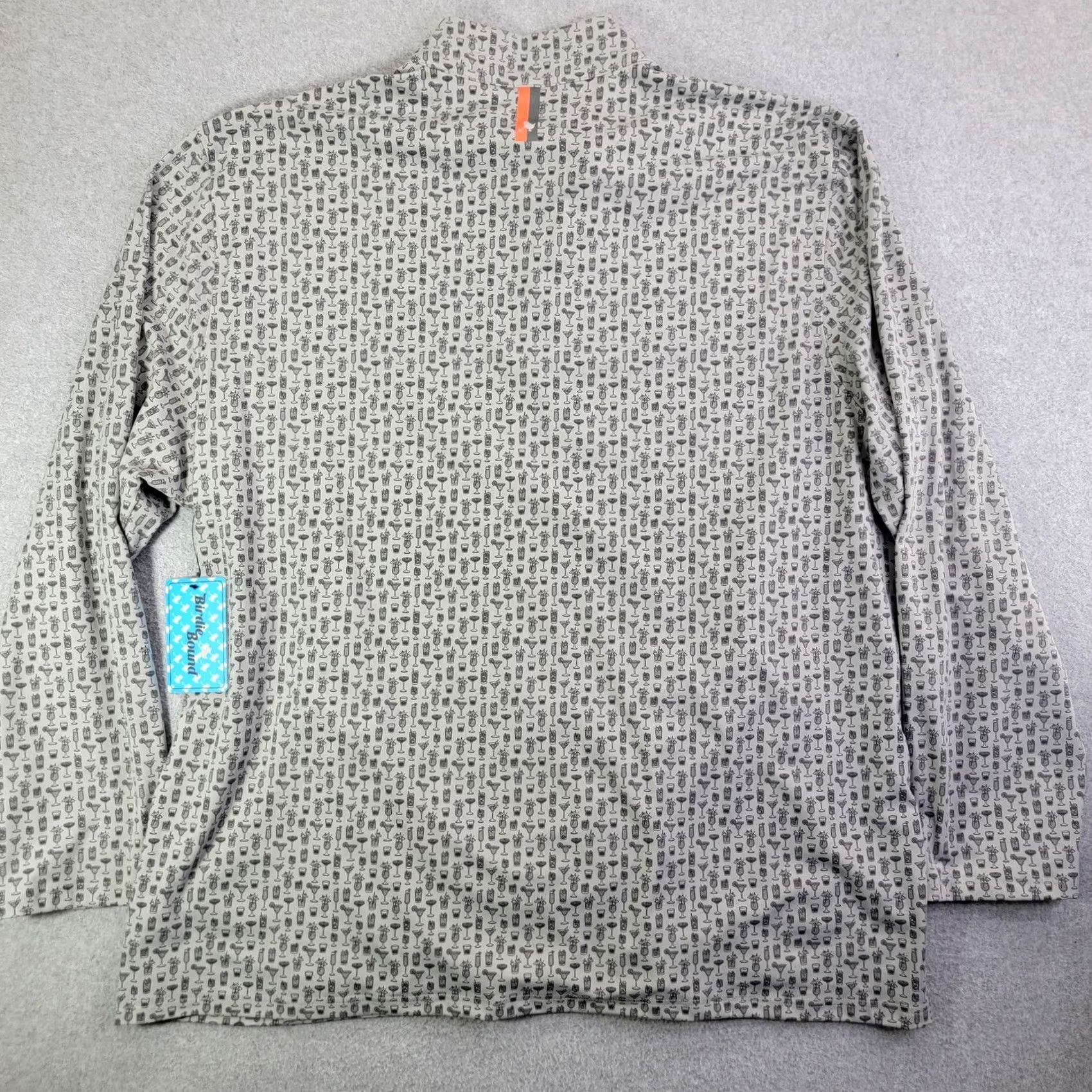 Vintage VINTAGE Birdie Bound Shirt Mens 3XL Gray Cocktail Print 1/4 Zip Golf Pullover Stretch UV Size US XXL / EU 58 / 5 - 5 Thumbnail