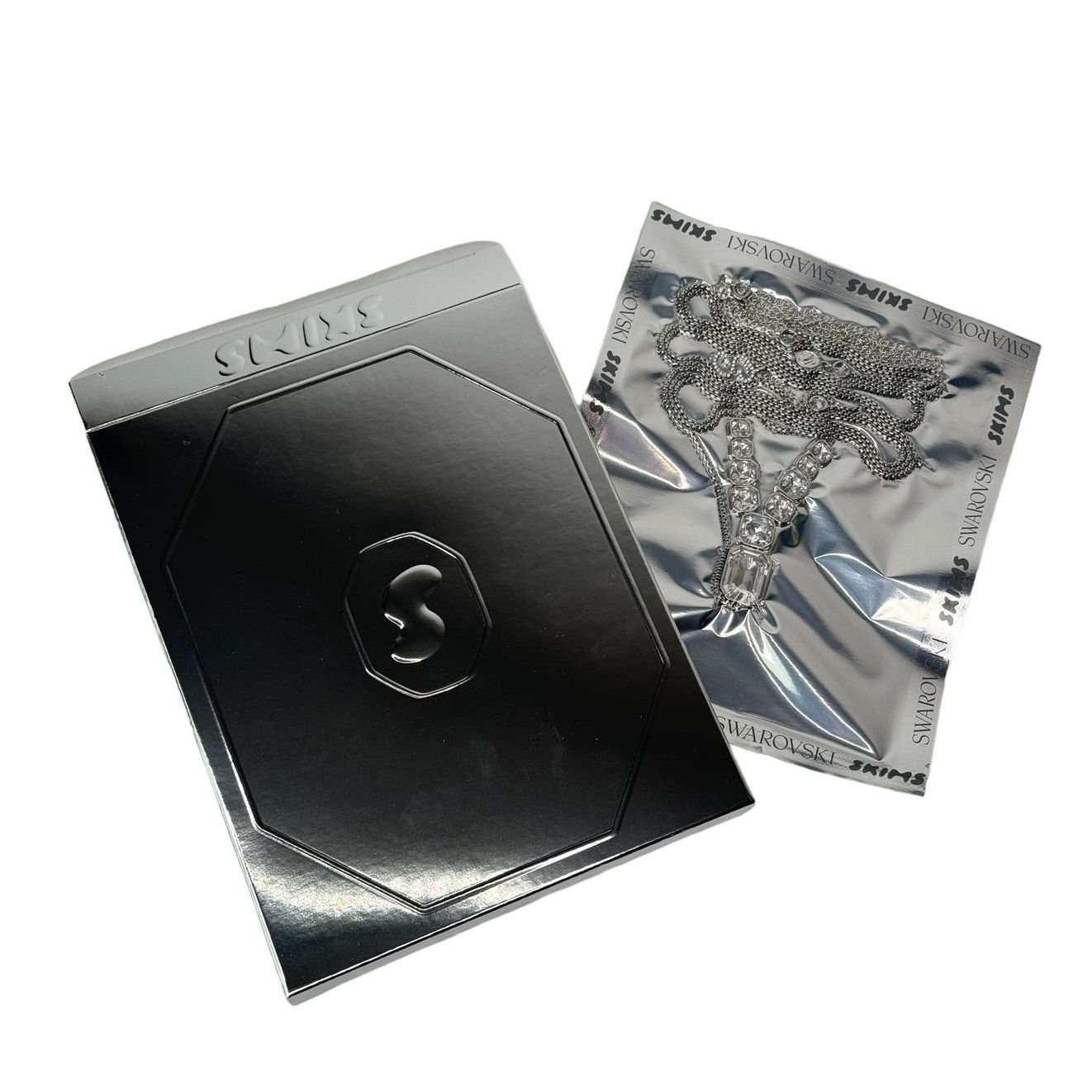 Swarovski Swarovski x Skims Y Body Chain (Silver) Size ONE SIZE - 1 Thumbnail