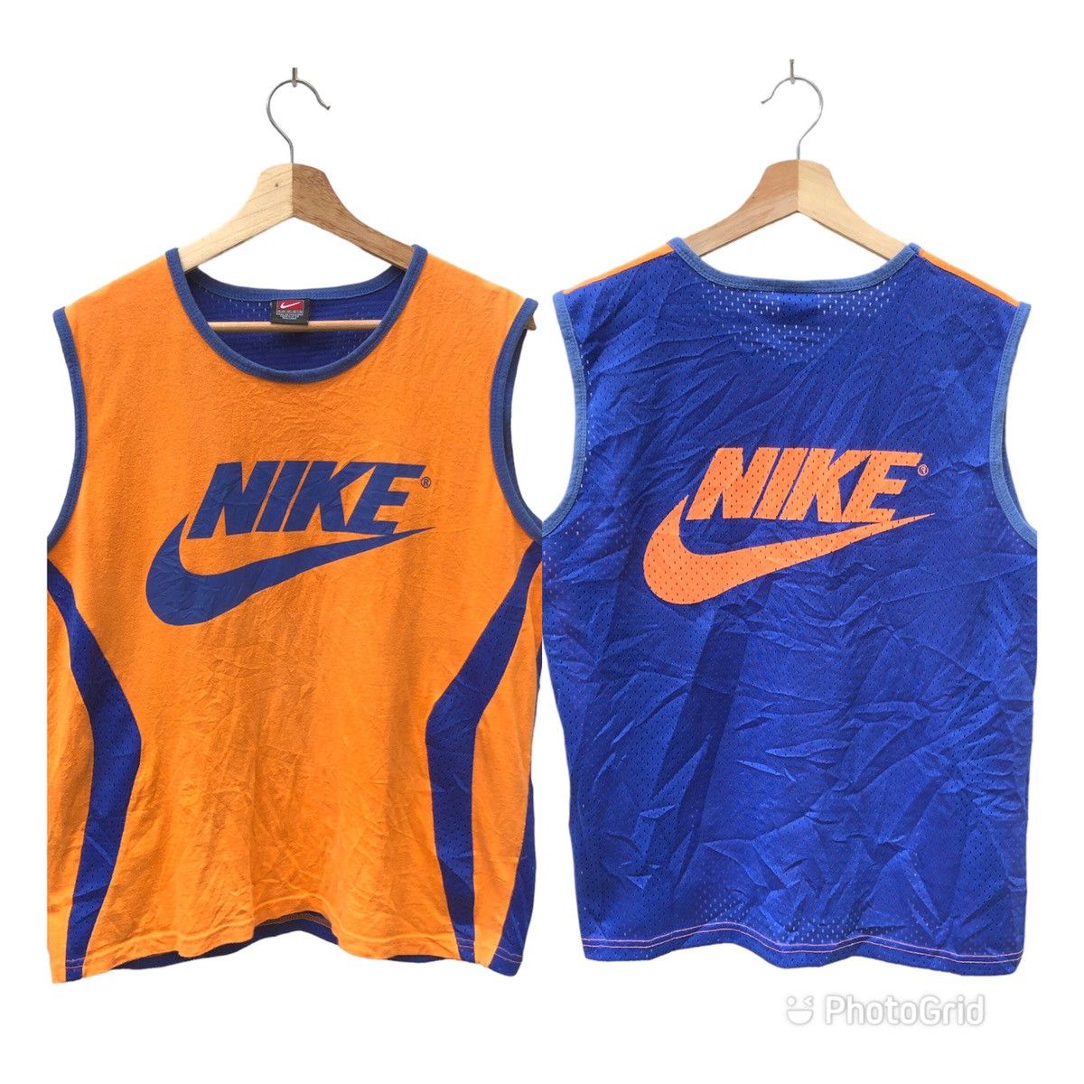 Rare! 90s Nike Swoosh Logo Back Hit Cotton/Mesh Tank