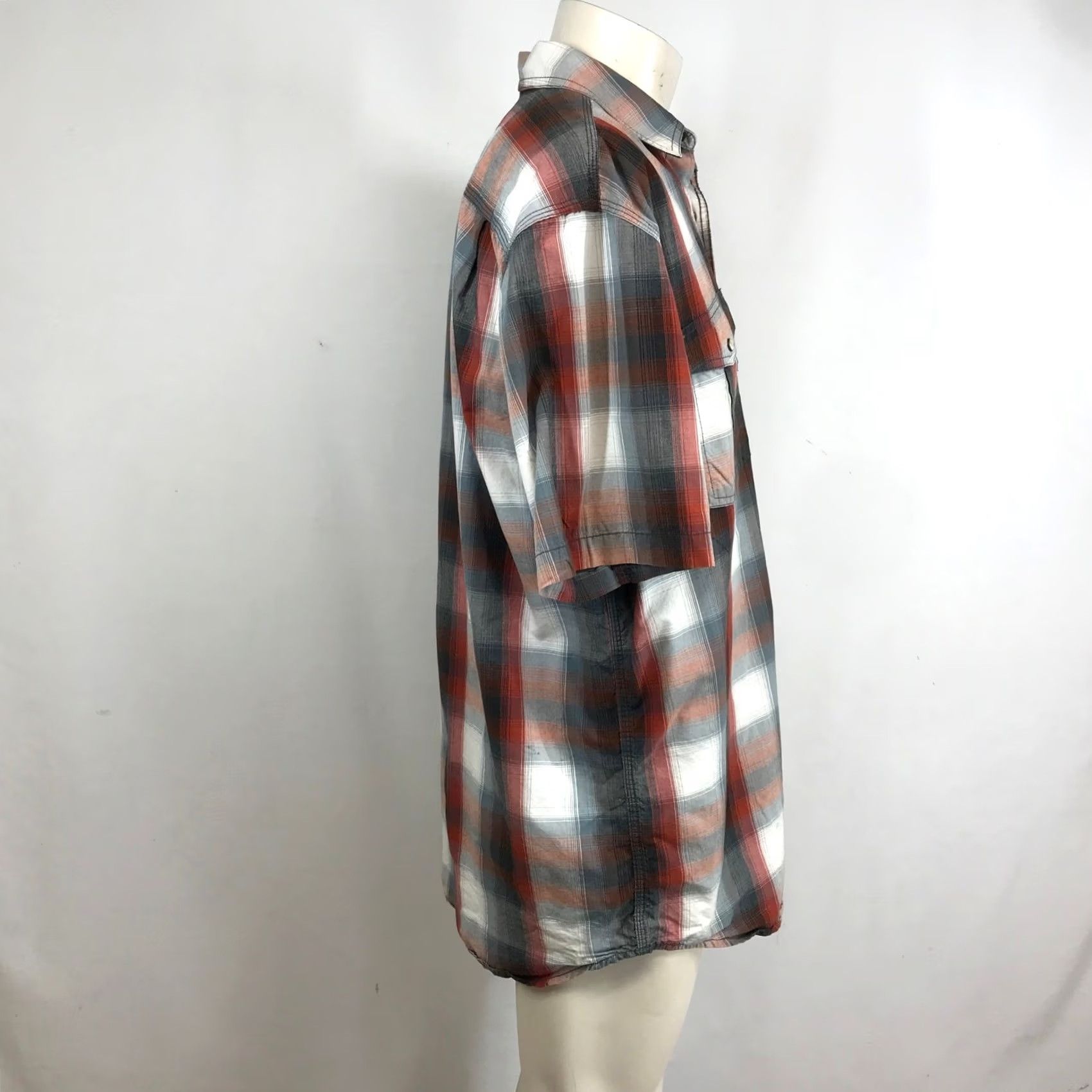 Carhartt Carhartt Mens Relaxed Fit Short Sleeve Plaid Shirt Red Gray L T Size US L / EU 52-54 / 3 - 5 Thumbnail