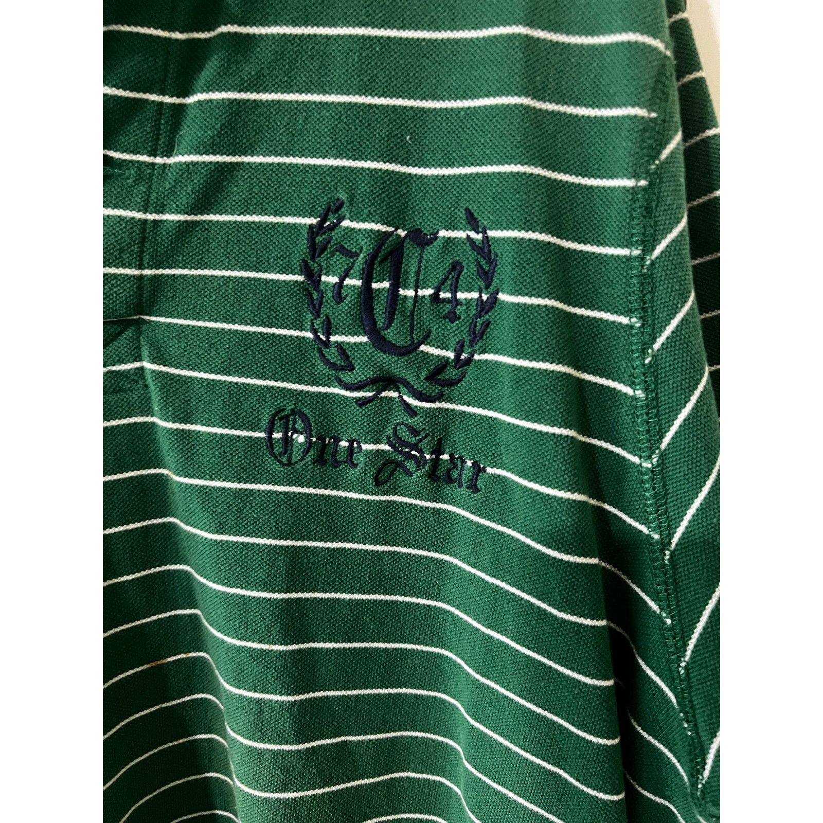 Converse Converse One Star Polo Shirt Green White Striped Vintage Size US L / EU 52-54 / 3 - 7 Thumbnail