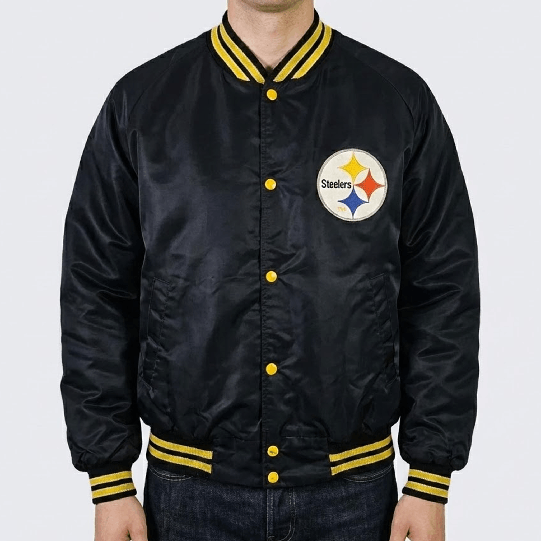 NFL Pittsburgh Steelers Vintage 70s Stahl Urban Satin Jacket Size US XL / EU 56 / 4 - 4 Thumbnail