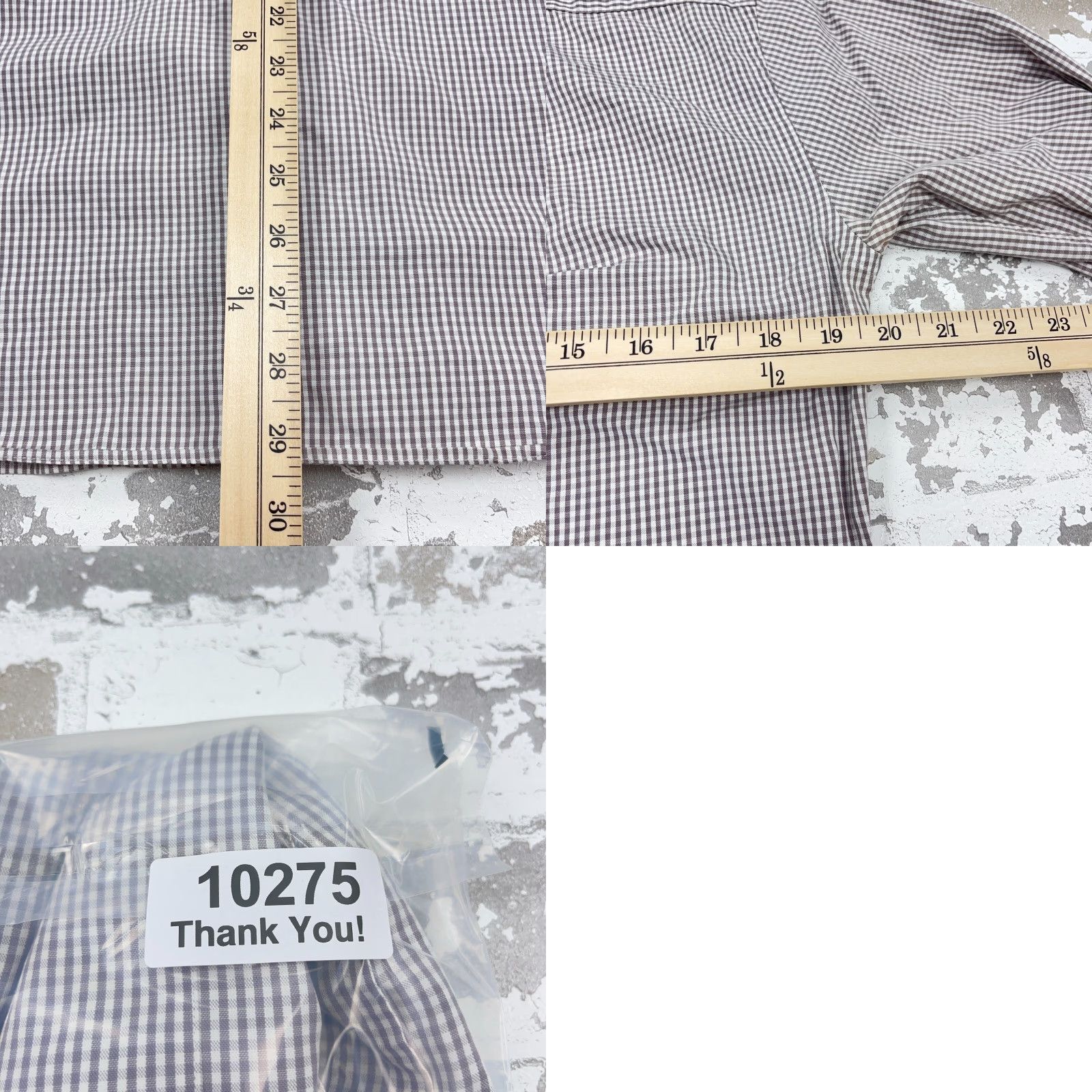 Brooks Brothers Brooks Brothers Shirt Men Small Gray White Striped Button-Up Dress Poplin Regular Sleeve Long Size 36R - 8 Thumbnail
