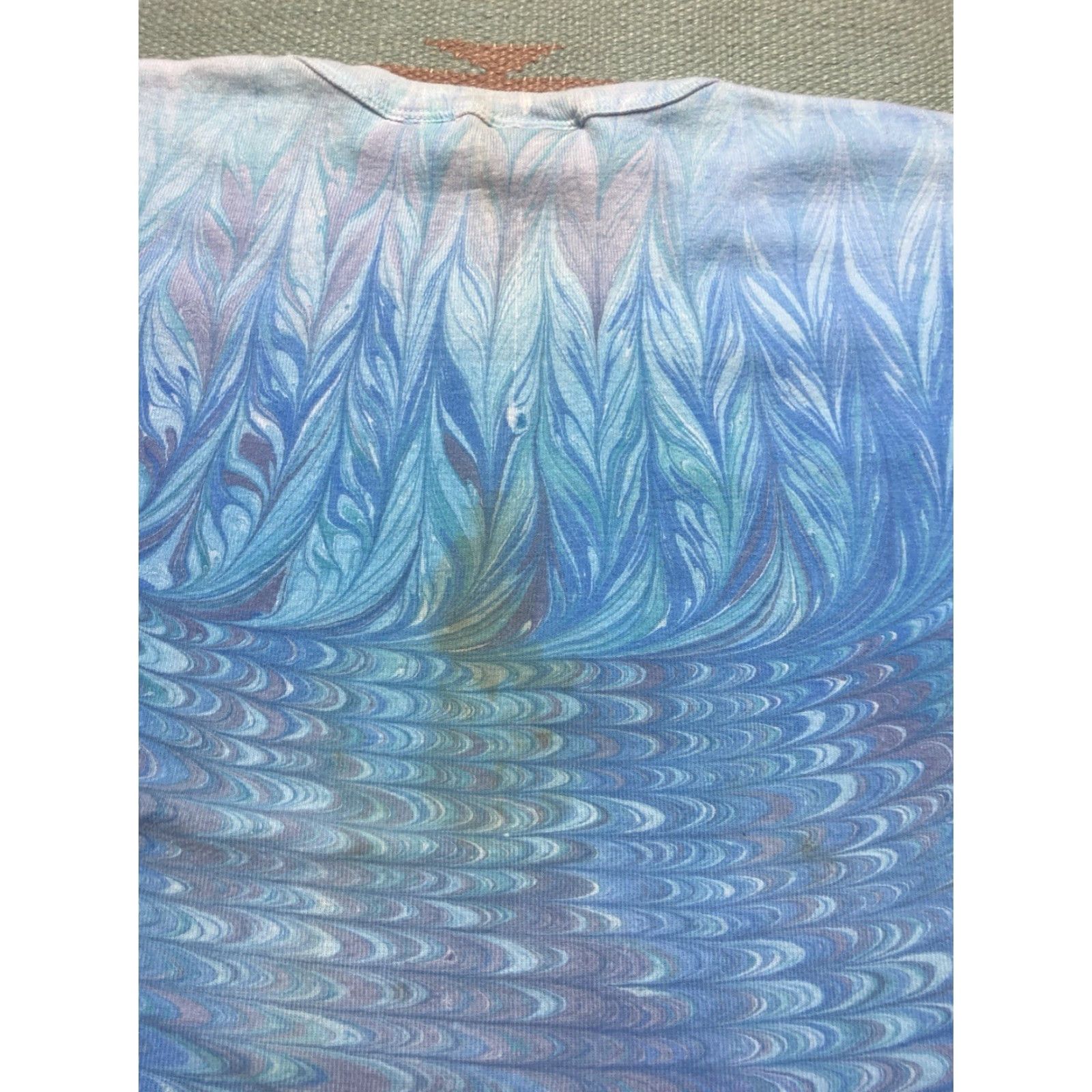 Vintage VINTAGE 90s t shirt peacock marble swirl print psychedelic boxy adult medium T-Shirt Blue Mens M & M Size US M / EU 48-50 / 2 - 8 Thumbnail