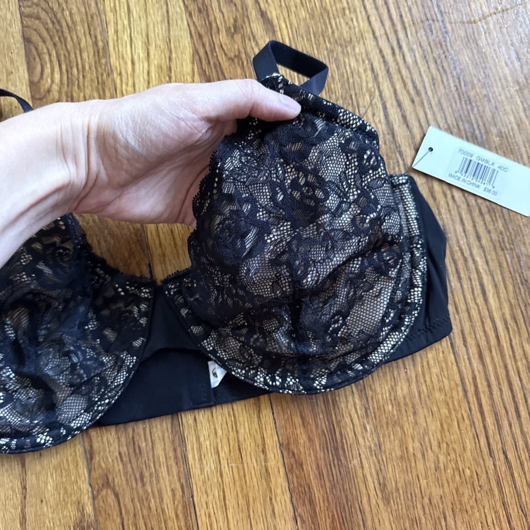 Vintage Blake & Co. Bra Black Floral Lace Underwire 40C NWT Women Bralette Underwired Cancer? Size ONE SIZE - 5 Thumbnail