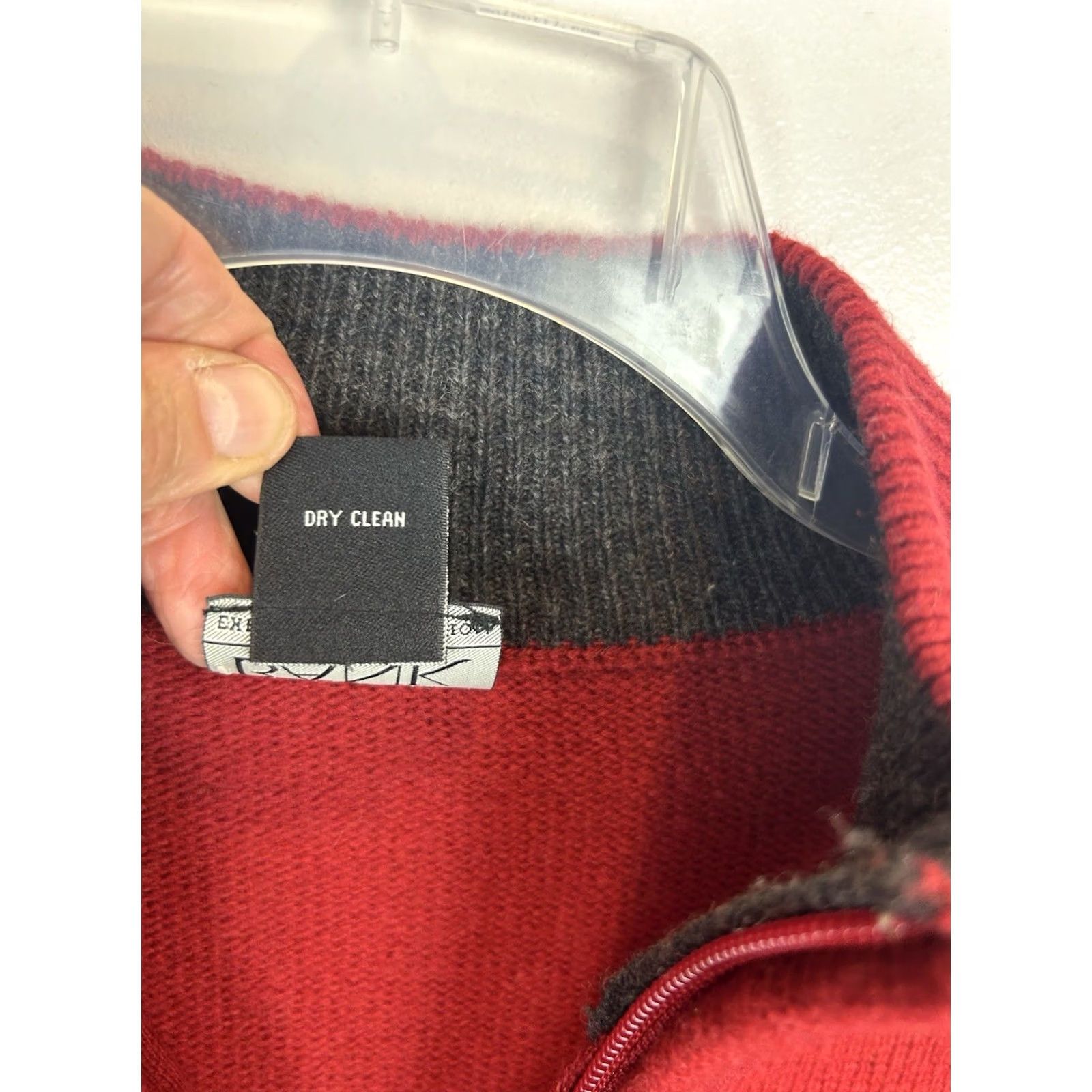 Jos. A. Bank Jos A Bank Sweater Men Large Red 1/4 Zip Mock Neck Classic Executive Wool Size US L / EU 52-54 / 3 - 5 Thumbnail
