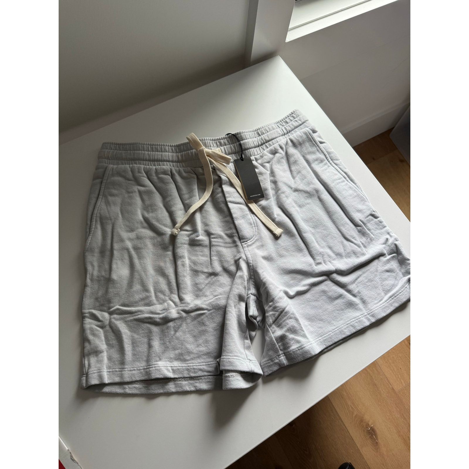 MONROW New Monrow Men’s Supersoft Gym Shorts Light Blue Large $120 Size US 36 / EU 52 - 6 Thumbnail