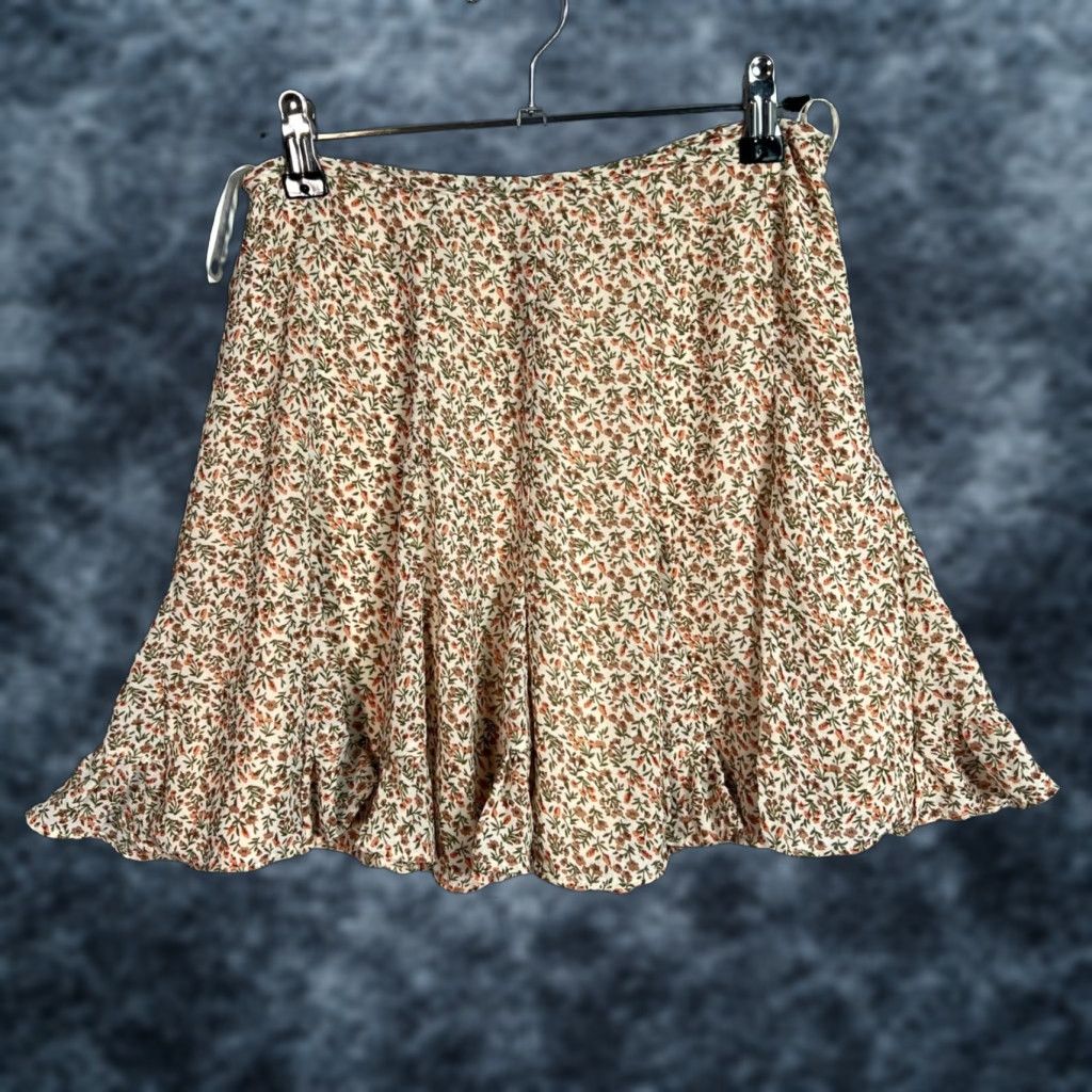 Vintage VINTAGE Dress Forum Womens Small Floral A-Line Beige Skirt 100% Polyester Size 28" / US 6 / IT 42 - 1 Thumbnail