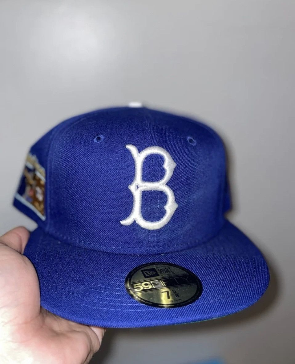 New Era Myfitteds Brooklyn dodgers 1955 jackie Robinson size 7 5 Size ONE SIZE - 2 Thumbnail