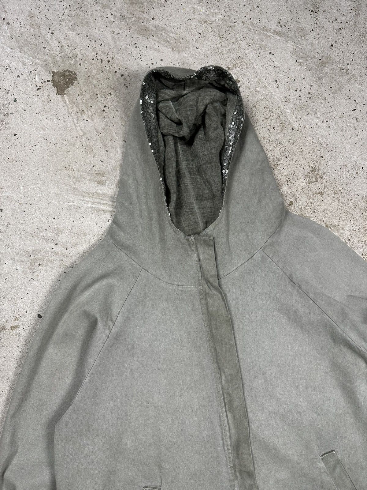 Other Vintage Y2K Grey/Khaki Faded Hooded Full Zip Jacket Archive Size US M / EU 48-50 / 2 - 7 Thumbnail