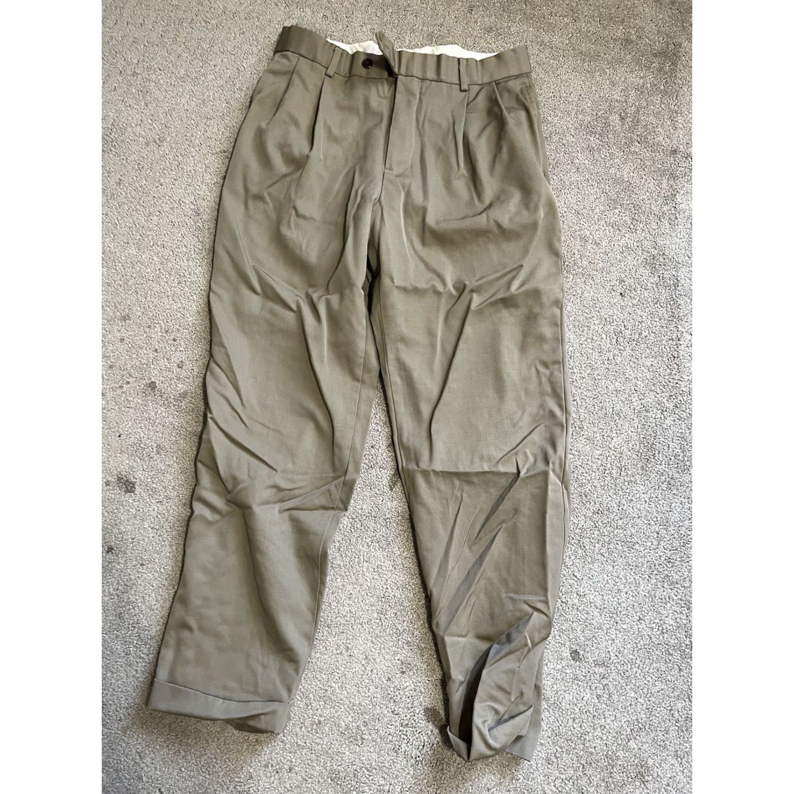 Brooks Brothers VINTAGE Brooks Brothers 1818 Madison Dress Pants Wool Blend Beige Khaki Mens Sz 33x30 Size US 33 - 2 Thumbnail
