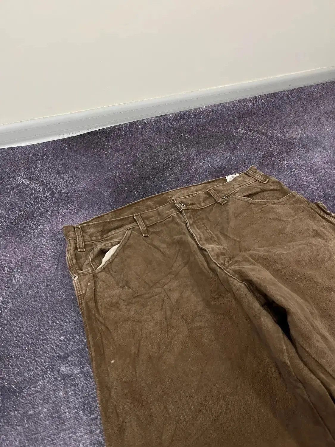 Dickies × Vintage Vintage Dickies USA Brown Work Hype Baggy Pants Size US 36 / EU 52 - 7 Thumbnail