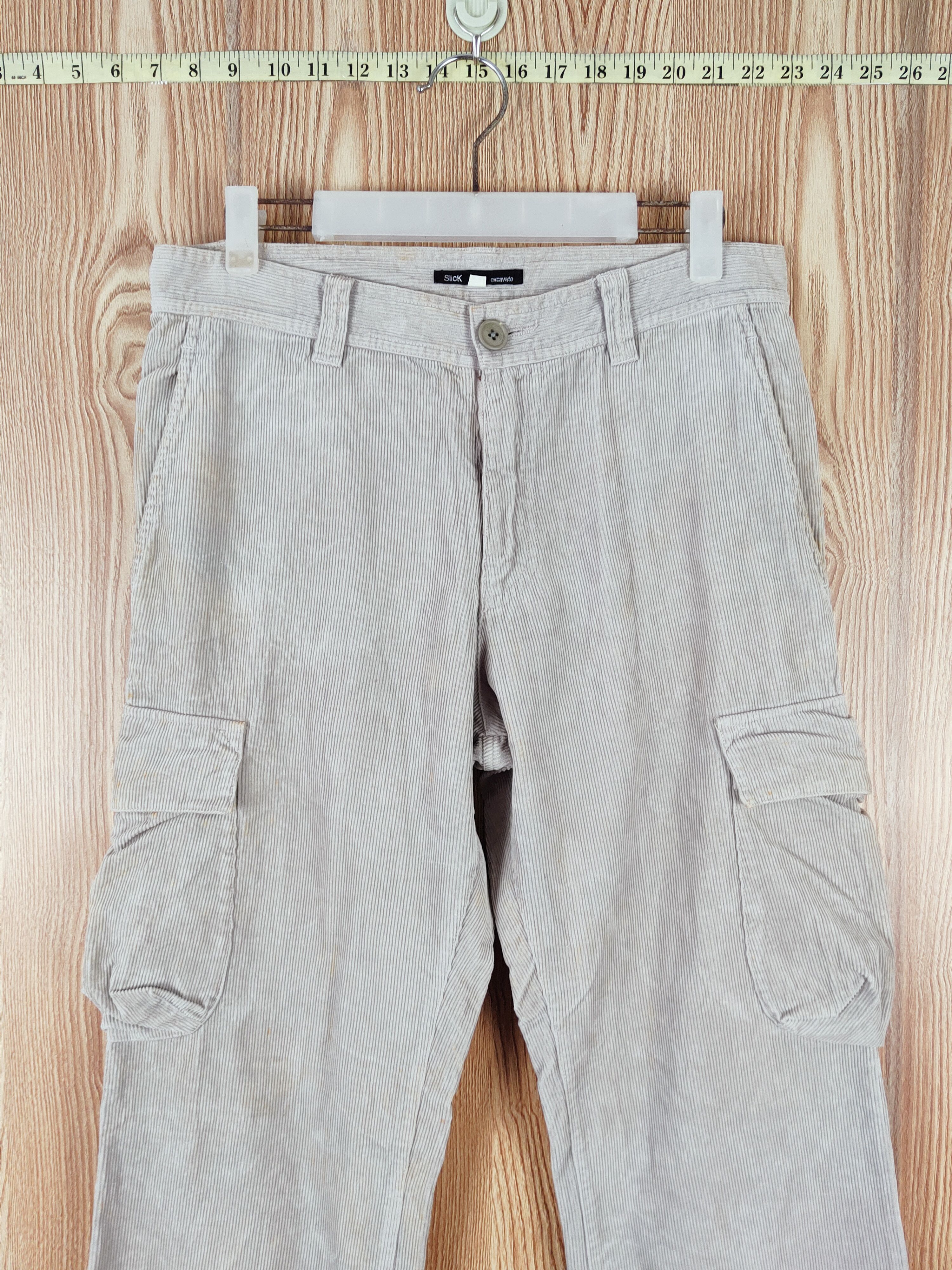 Slick Slick Gray Multipocket Corduroy Cargo Pants #W199 Size US 32 / EU 48 - 2 Thumbnail
