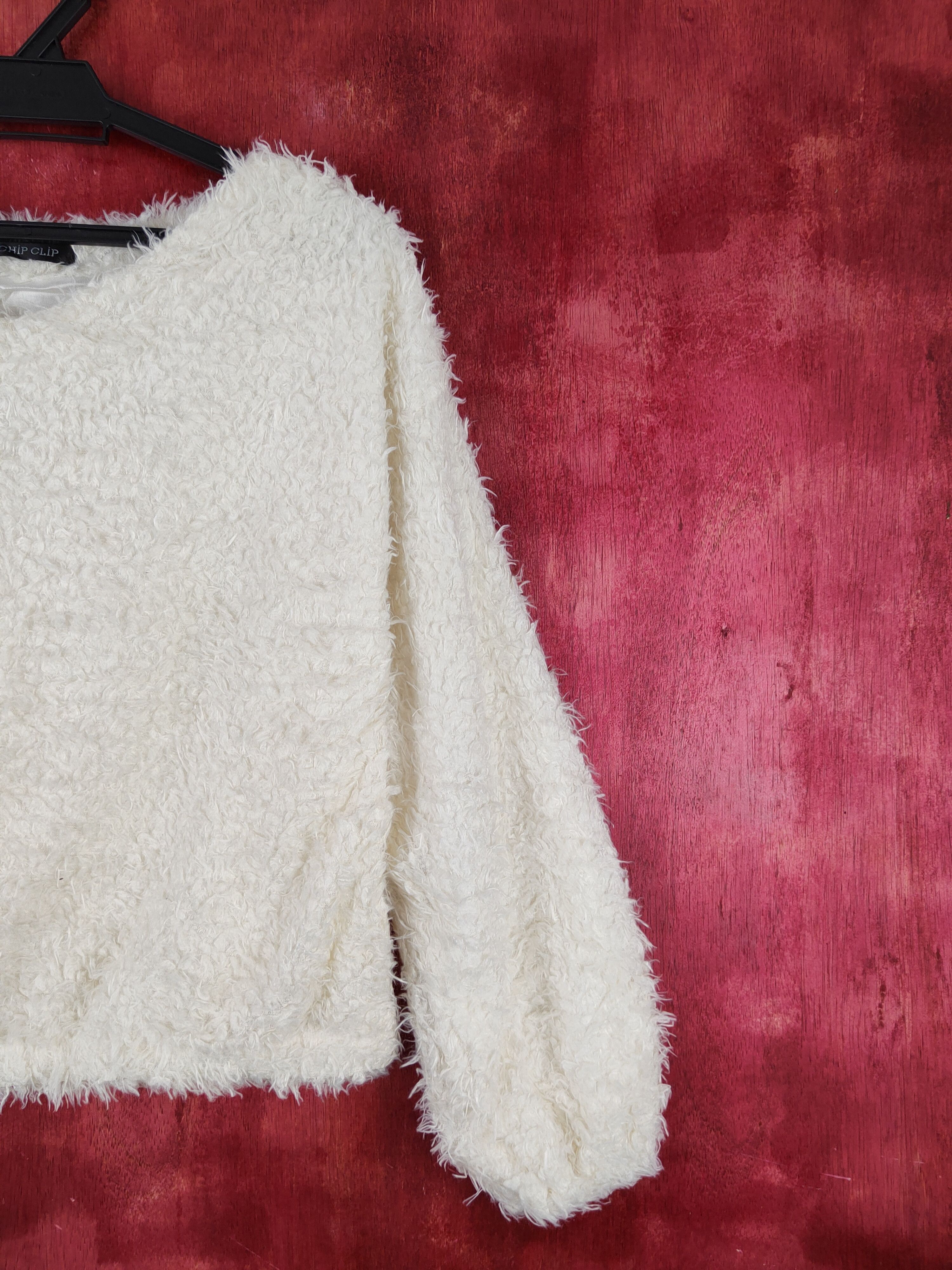 Japanese Brand × Vintage Chip Clip Ivory Shag Shaggy Fur Mohair Knitwear #S191905 Size M / US 6-8 / IT 42-44 - 5 Thumbnail