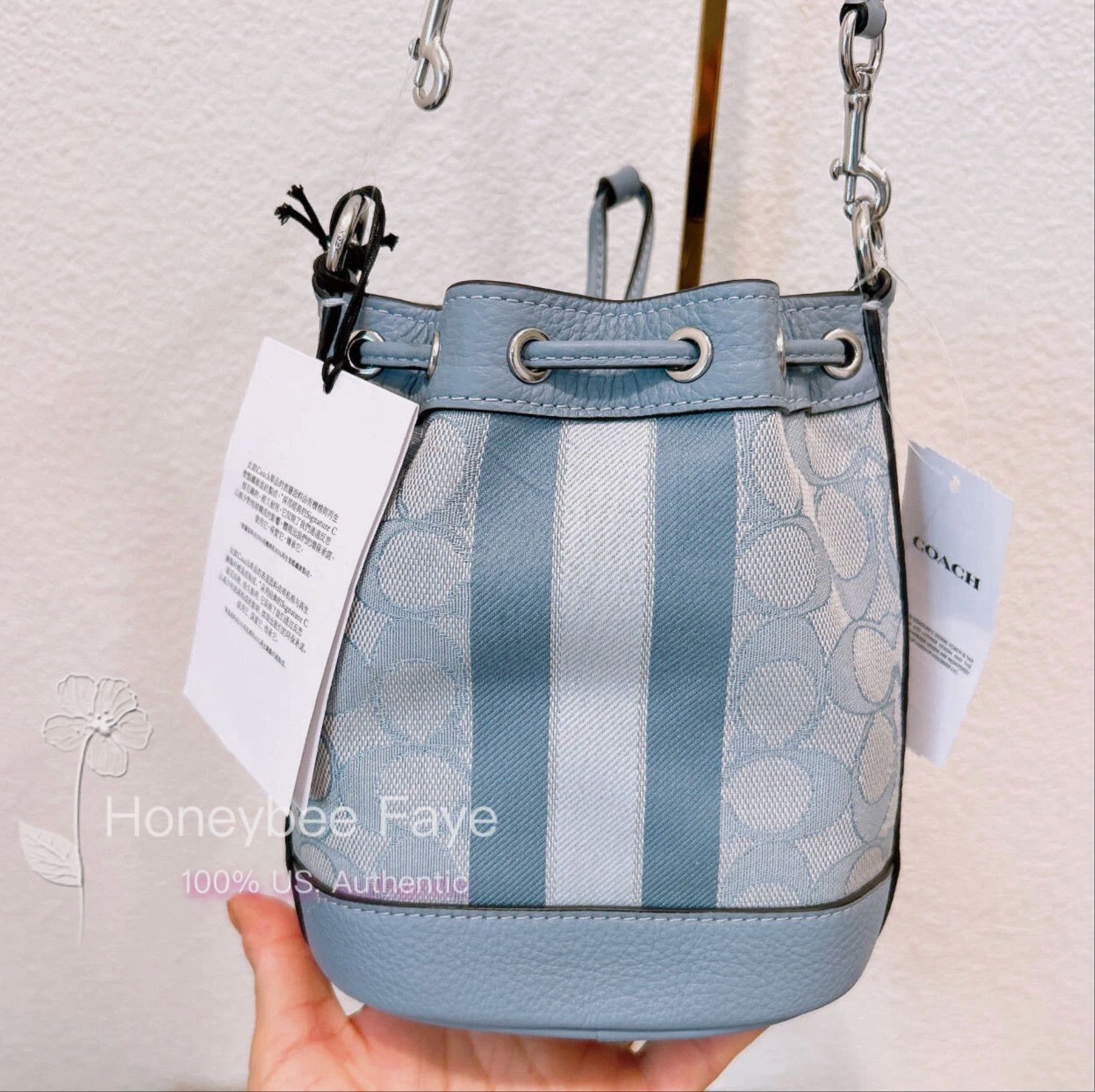 Coach Mini Dempsey Bucket Bag In Signature Jacquard Stripe Patch Size ONE SIZE - 7 Thumbnail