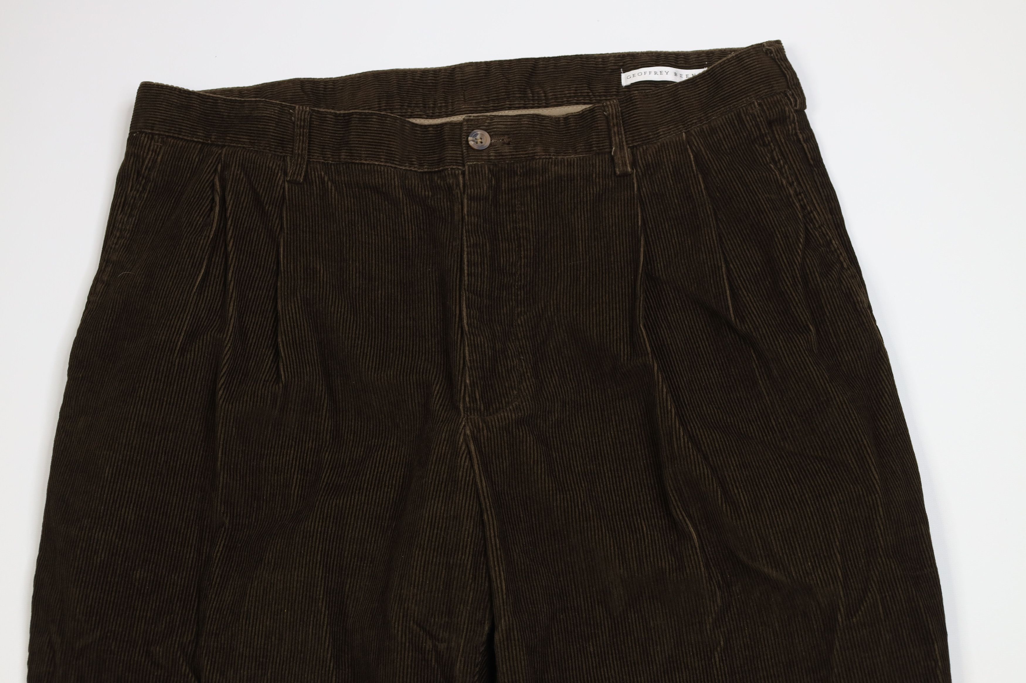 Vintage Vintage 90s Streetwear Pleated Wide Leg Corduroy Chino Pants Size US 36 / EU 52 - 2 Thumbnail
