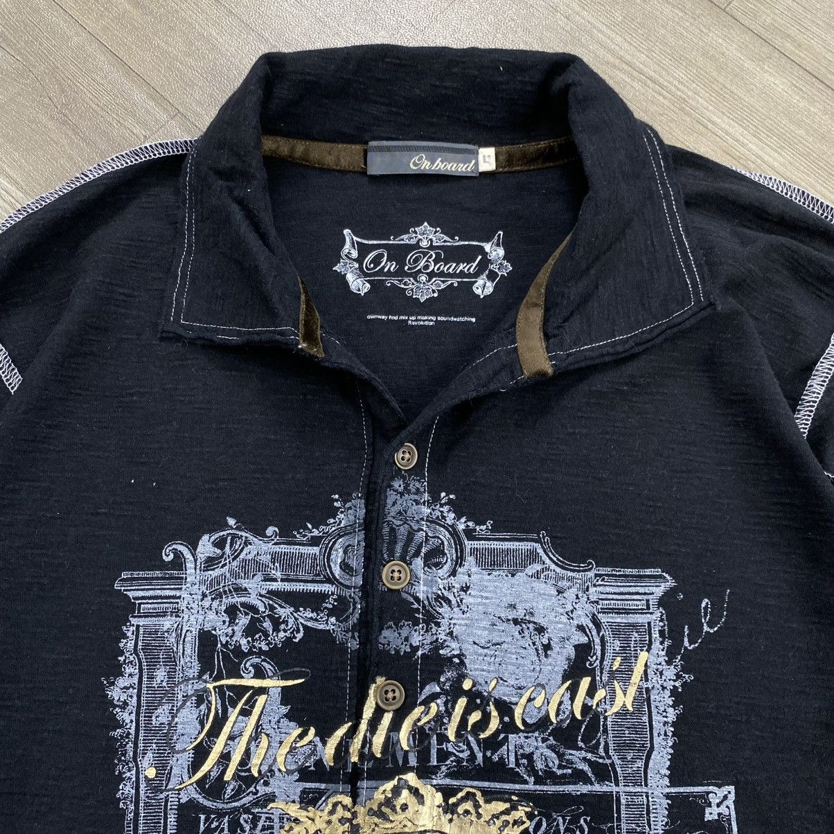 Japanese Brand 2000s On Board Beauty Beast Skulls Cross Lgb Y2K Long Sleeve Size US L / EU 52-54 / 3 - 7 Thumbnail