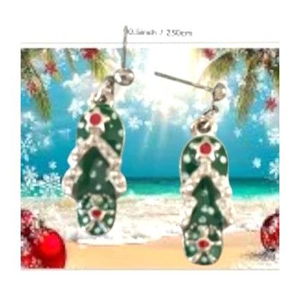 Handmade × Vintage Christmas Flip Flop Dangle Earrings Size ONE SIZE - 1 Thumbnail