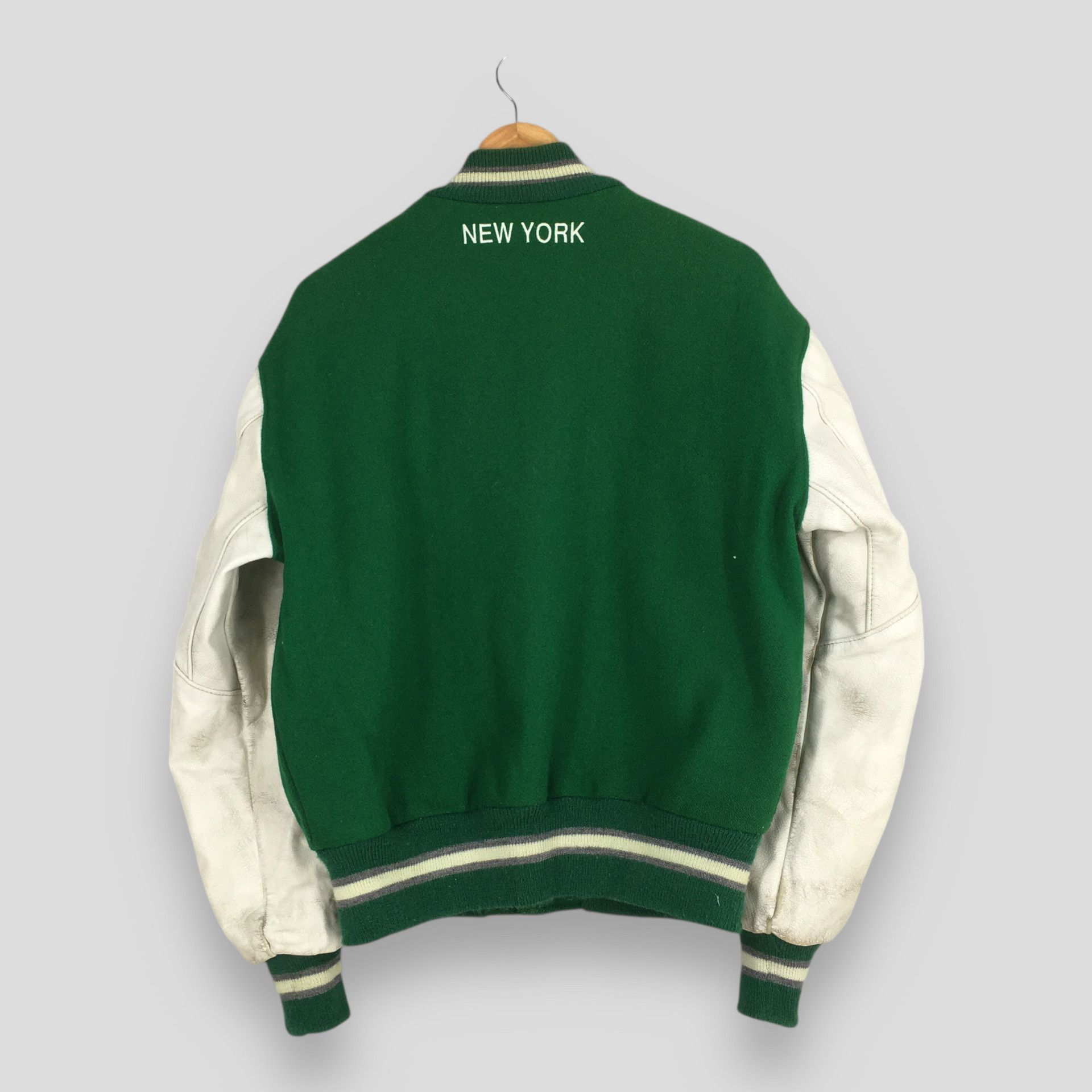 NFL Vintage 90's New York Jets NFL Green Leather Jacket M Size US M / EU 48-50 / 2 - 9 Thumbnail