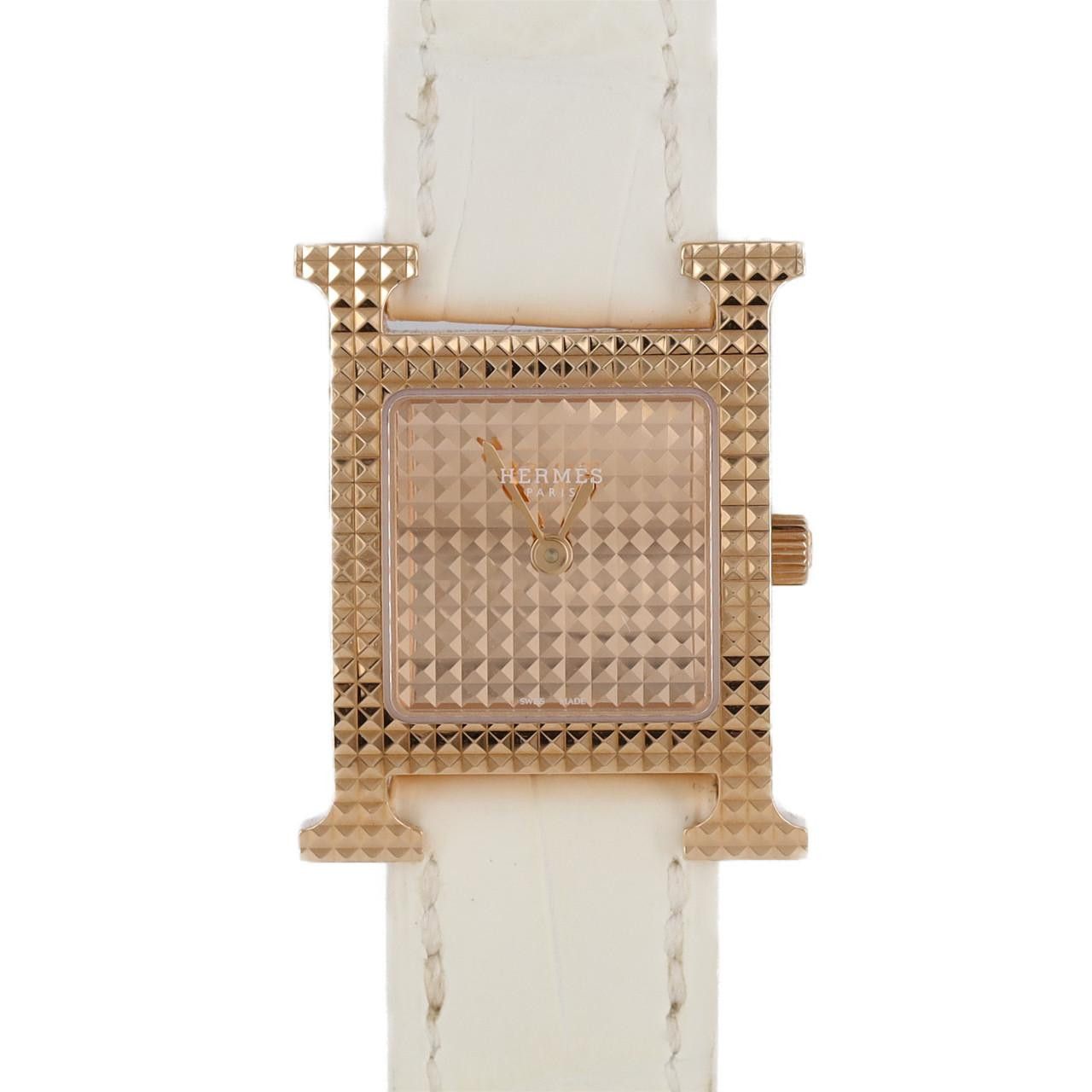 Hermes Hermes Hermes H Watch Au750 Quartz Crocodile skin Quartz DUTY FREE for USA Size ONE SIZE - 1 Thumbnail