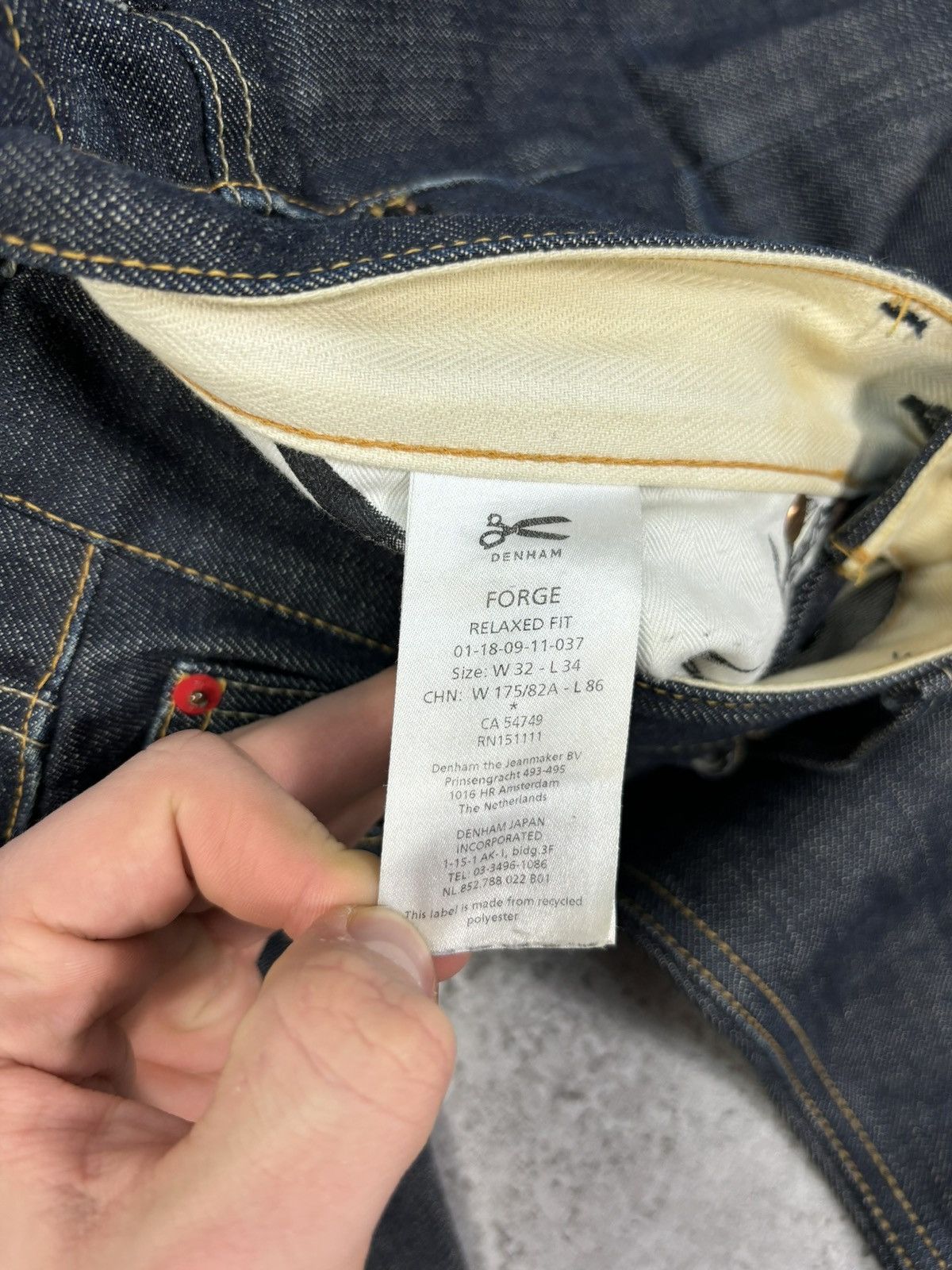 DENHAM × Japanese Brand × Vintage Japan Artist Denhm Flared Raw Denim Pants Selvedge Y2K 00s Size US 32 / EU 48 - 10 Thumbnail