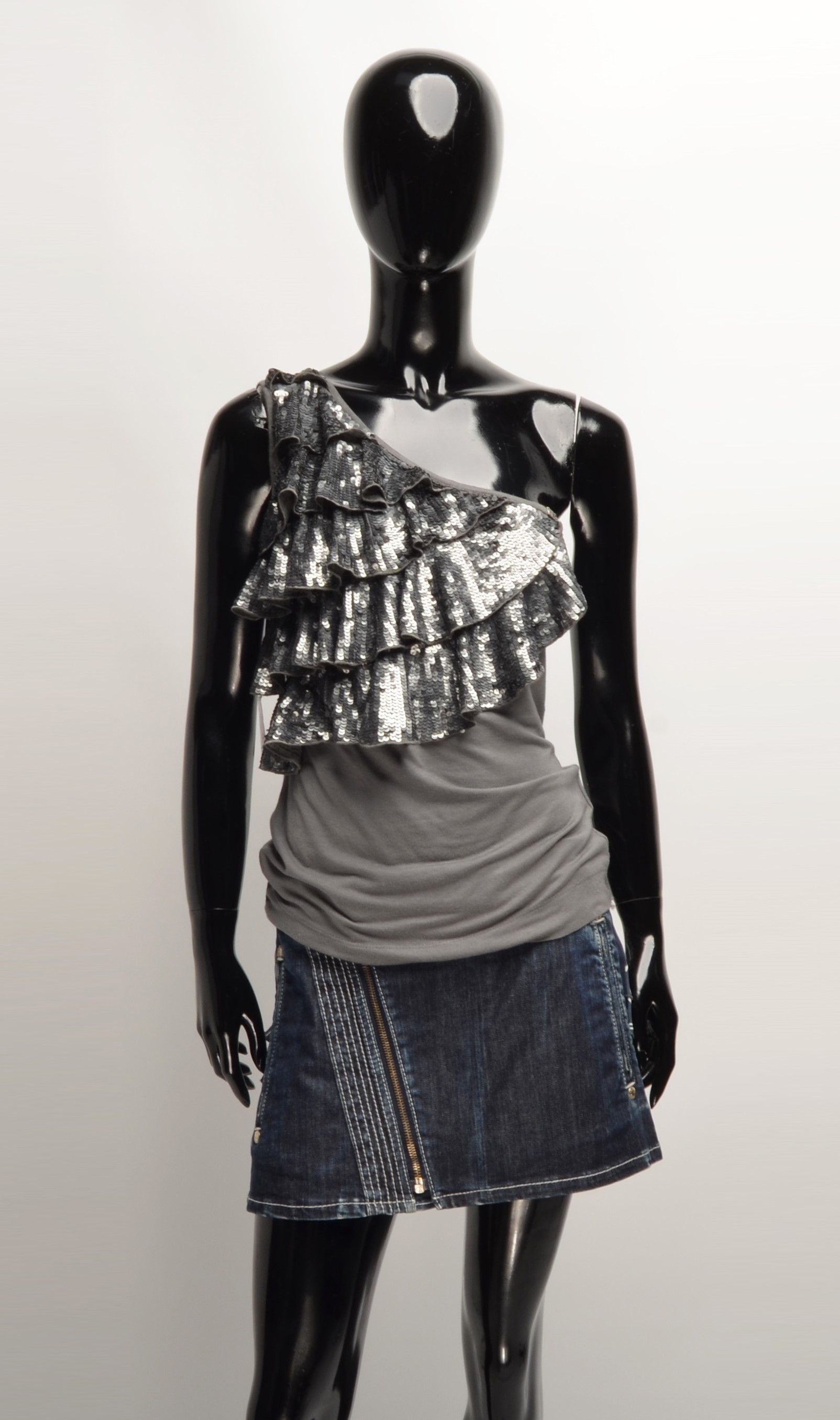 Miss Sixty × Vintage Miss Sixty Y2K Stunning Beaded One Shoulder Top Size M / US 6-8 / IT 42-44 - 1 Thumbnail