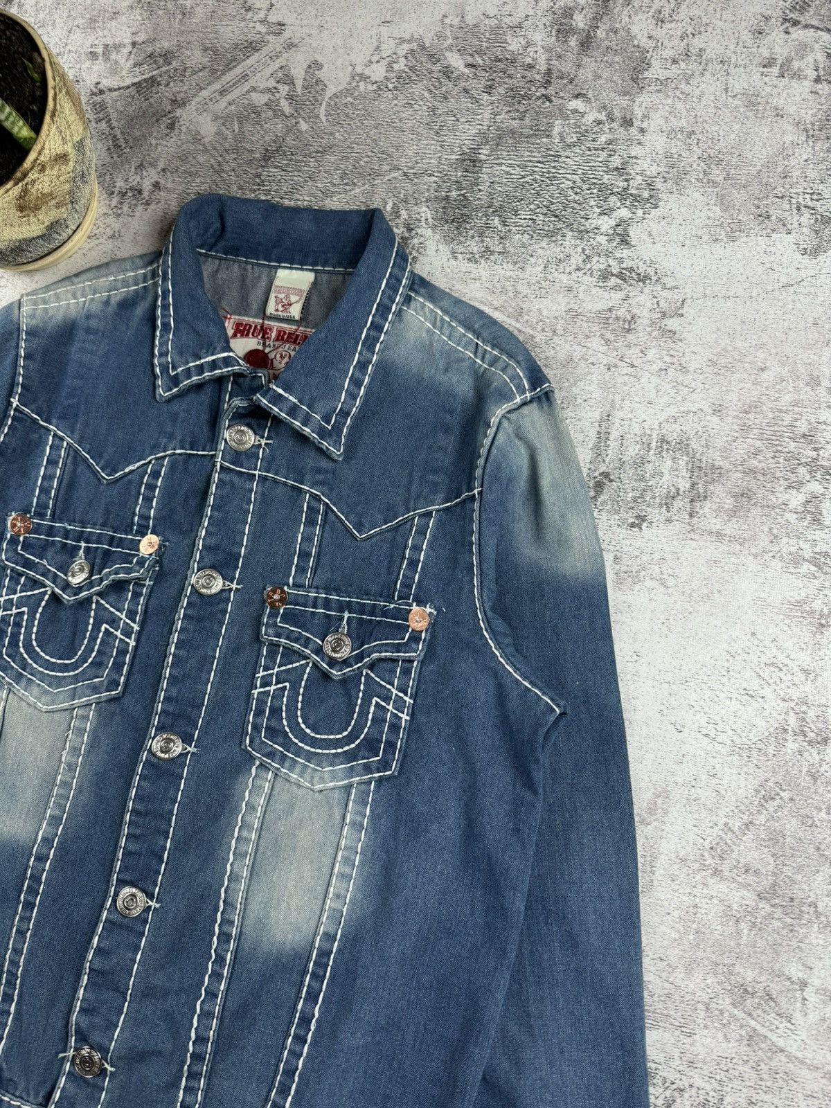 True Religion True Religion Joey Super T Y2K Denim Jeans Chief Keef Jacket Size US XL / EU 56 / 4 - 6 Thumbnail