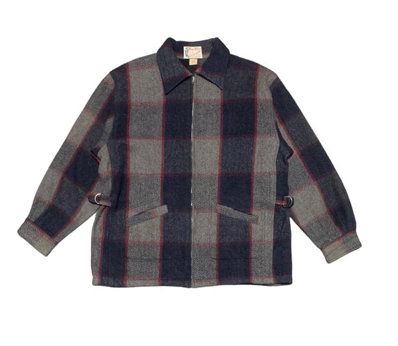 image of Cashmere Wool x Flannel Vintage 80's Zipper Wool Flannel Shirt Jacket By Glove House (Size Large)