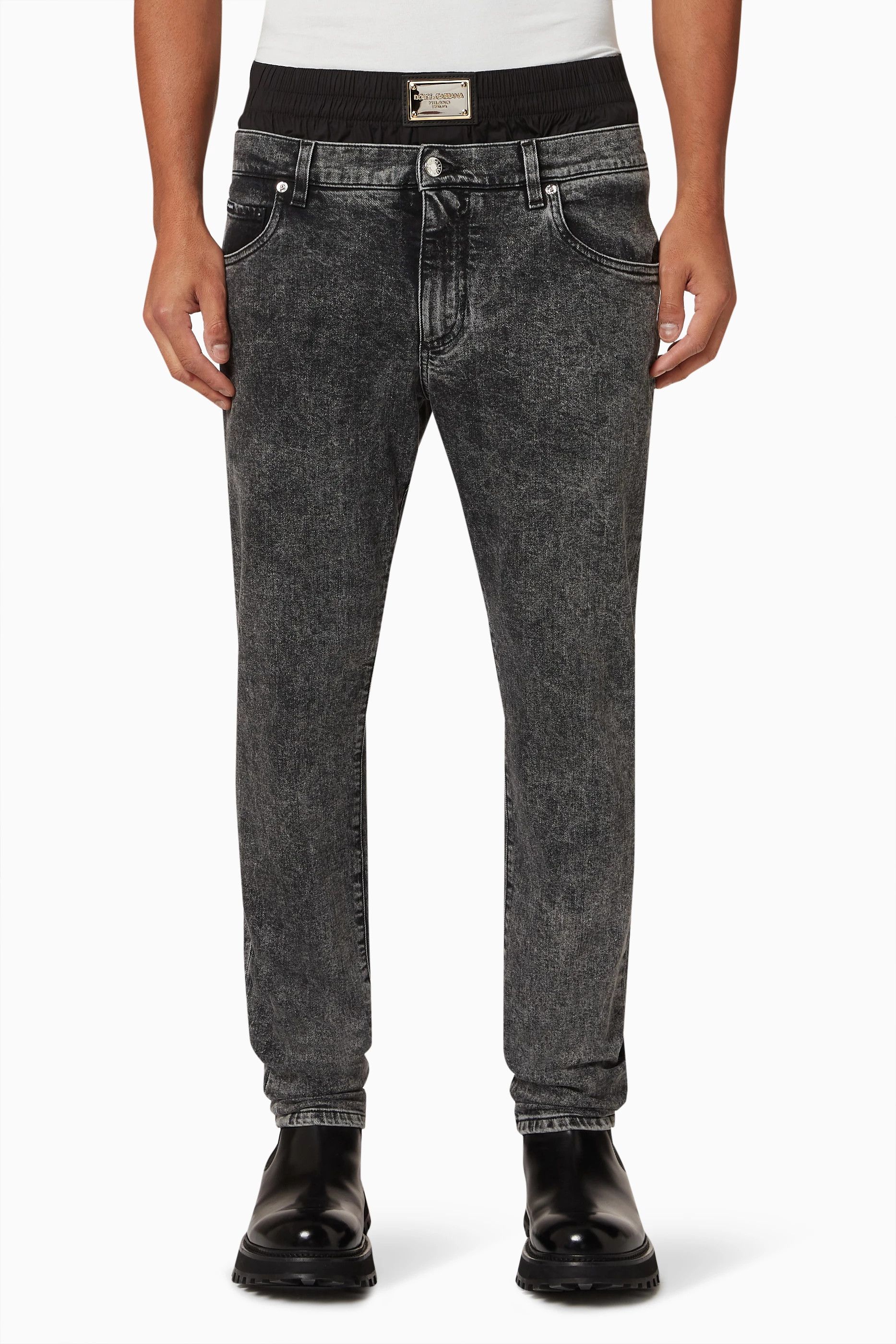 Dolce & Gabbana o1y0125 Logo Jeans in Dark Grey Size US 38 / EU 54 - 1 Thumbnail