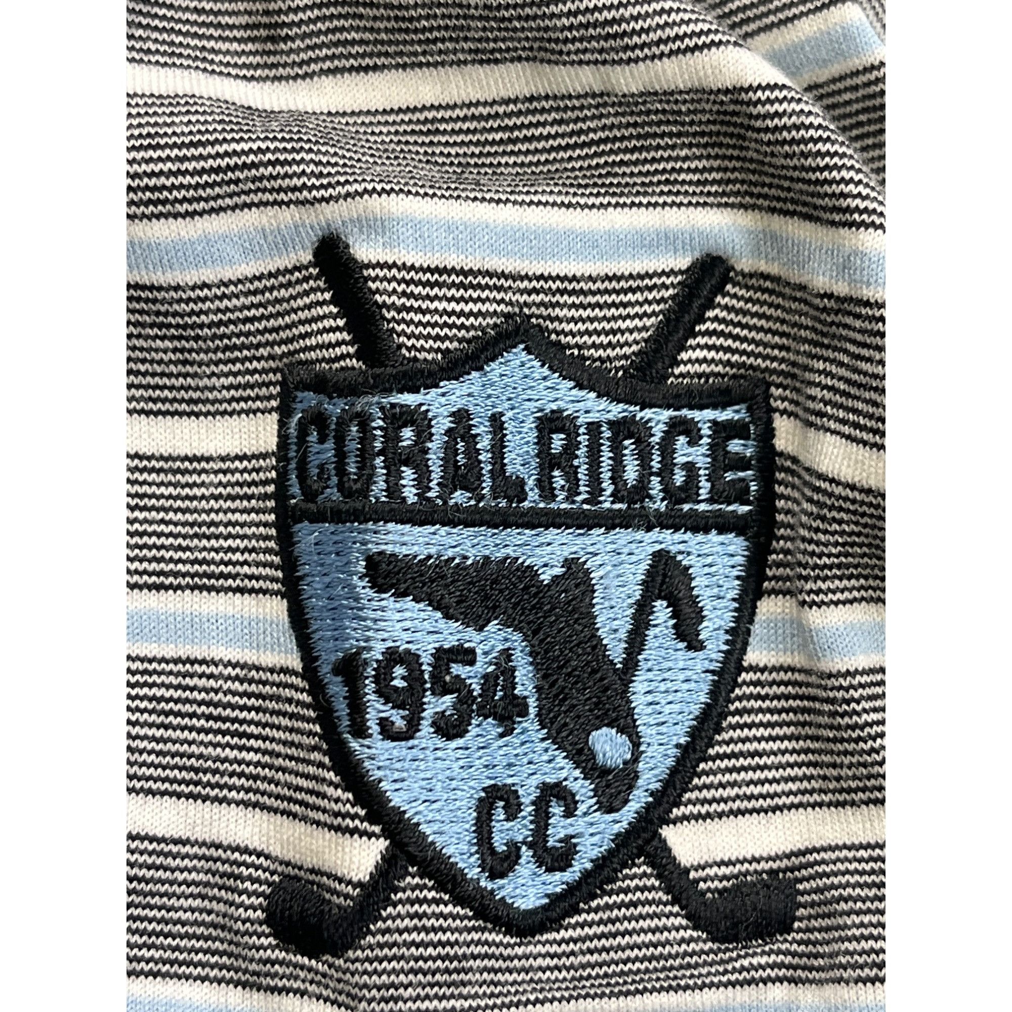 Peter Millar Peter Millar SKU 7569 Mens Striped Polo Shirt Gray and Blue Size US L / EU 52-54 / 3 - 10 Thumbnail