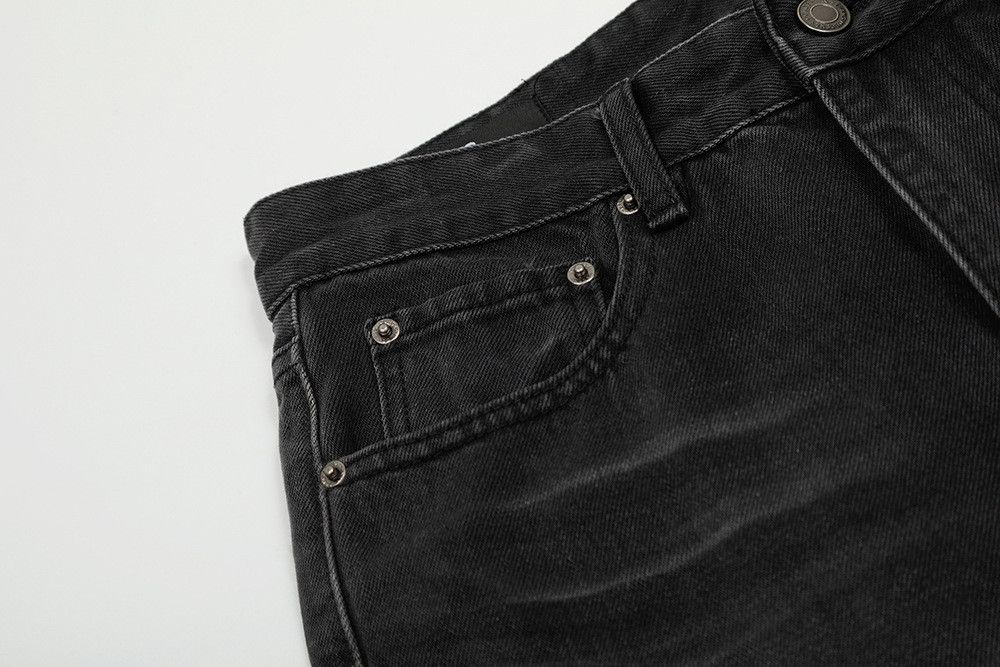 Vintage American retro whiskered washed distressed straight jeans Size US 32 / EU 48 - 3 Thumbnail