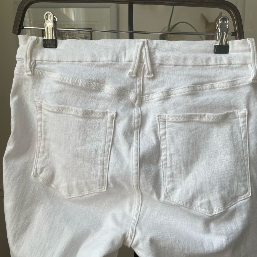 Other Good American White Raw Tulip Hem Jeans 31 Size 31" - 3 Thumbnail