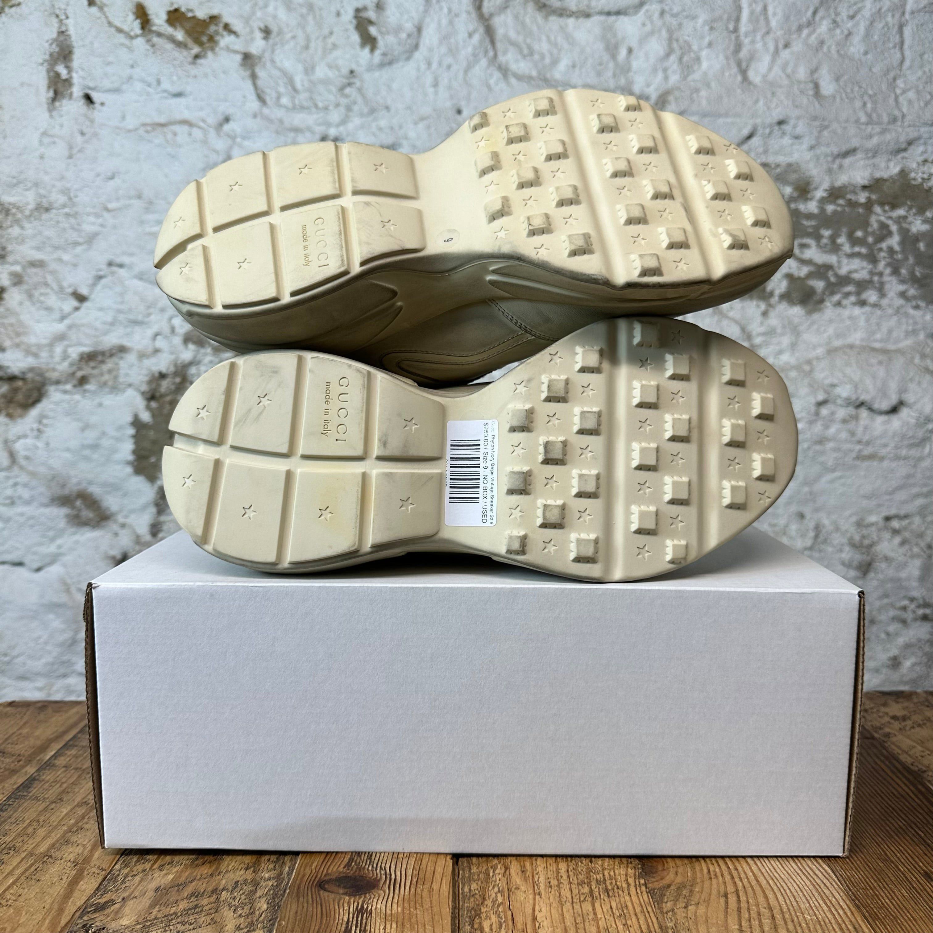 Gucci Gucci Rhyton Ivory Beige Vintage Sneaker Sz 9 Size US 9 / EU 42 - 4 Thumbnail