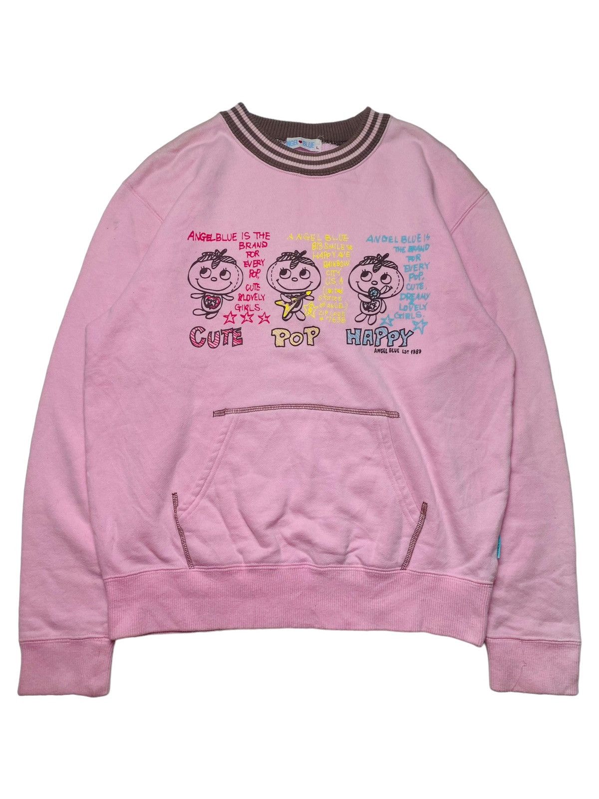 Angel Blue × Hysteric Glamour × Japanese Brand 2000s Angel Blue - Cute, Pop & Happy Sweatshirt Size L / US 10 / IT 46 - 3 Thumbnail