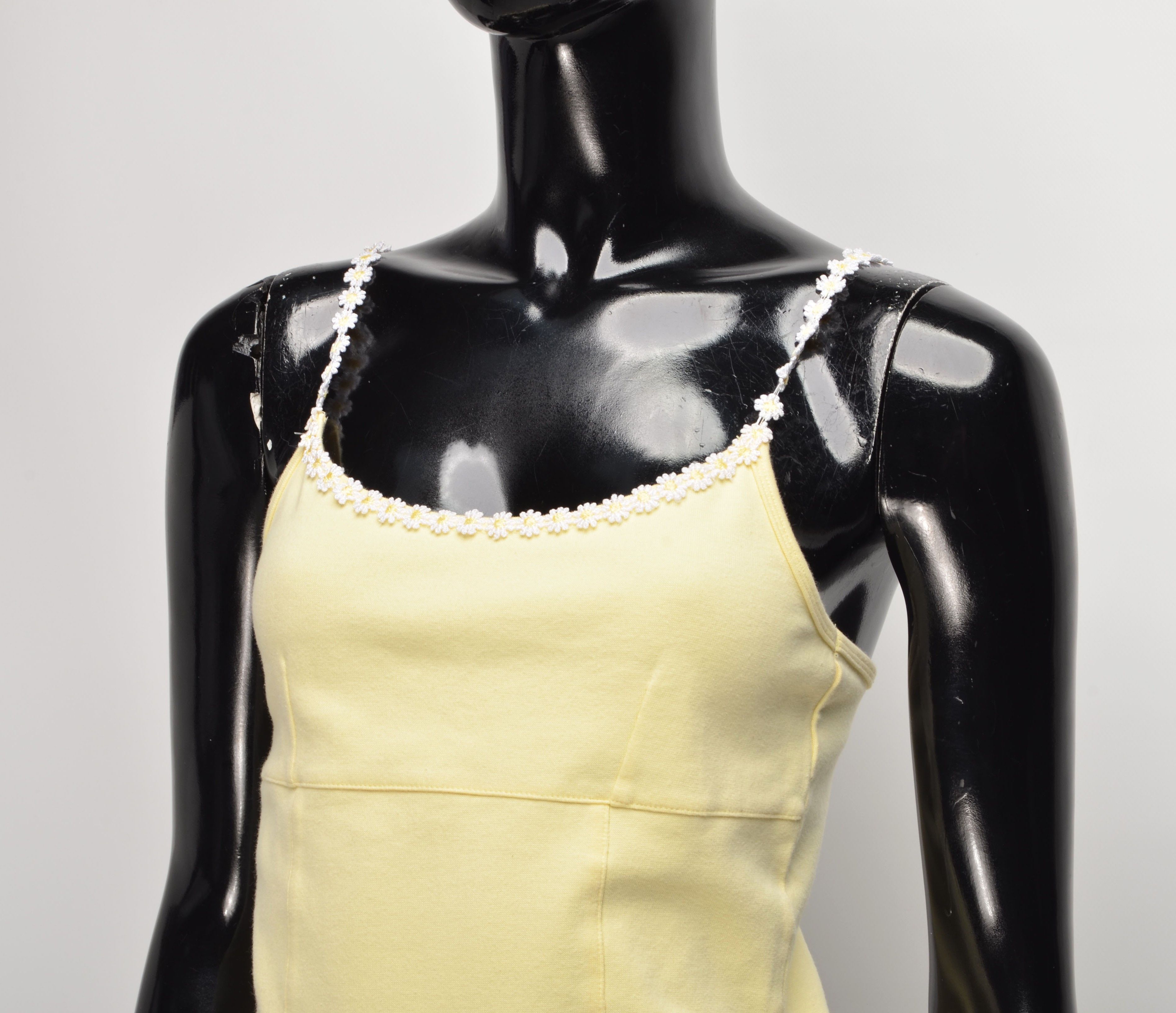 Designer Vintage Q&A Y2K Cottage Kidcore Cute Yellow Cami Top Size S / US 4 / IT 40 - 2 Thumbnail