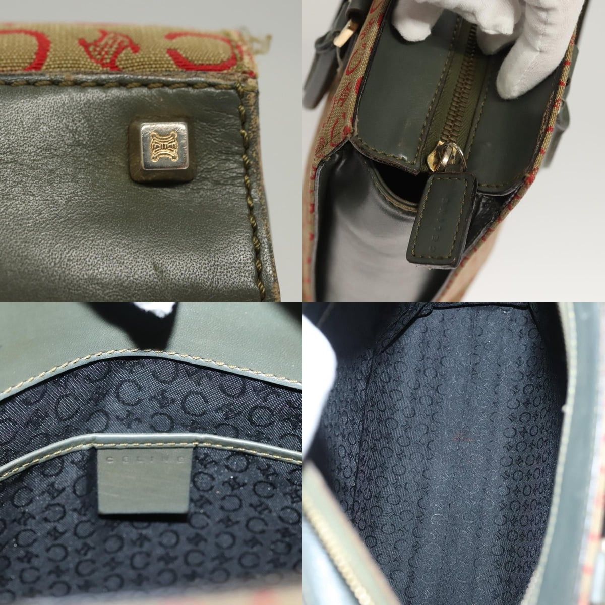 Celine CELINE C Macadam Canvas Hand Bag Beige Gold Size ONE SIZE - 11 Thumbnail