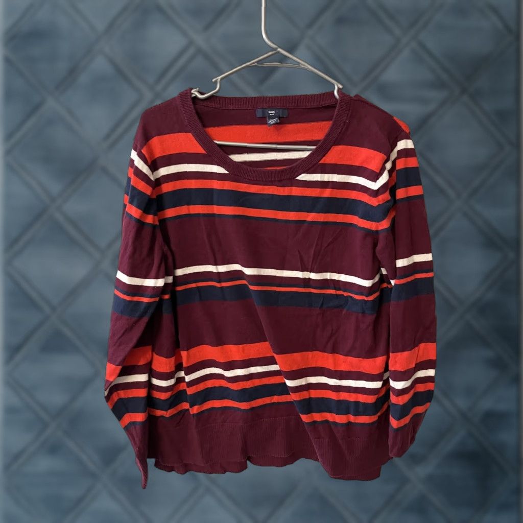 Gap Gap Women’s Crew Neck Long Sleeve XL Multicolor Striped Shirt Womens Size XL / US 12-14 / IT 48-50 - 1 Thumbnail