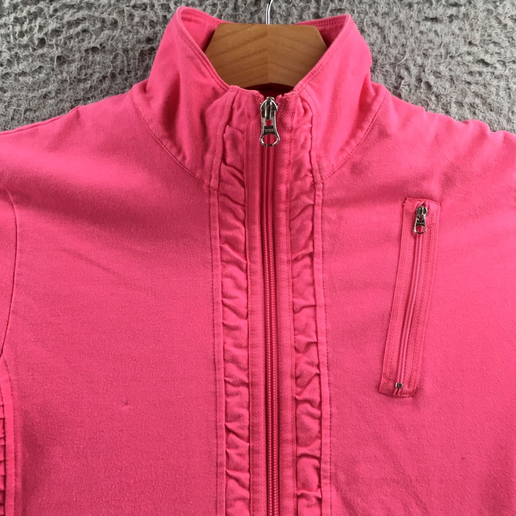 Pinko Neon Buddha Jacket Womens L Pink Full Zip Long Sleeve Zippered Pockets Size L / US 10 / IT 46 - 2 Thumbnail
