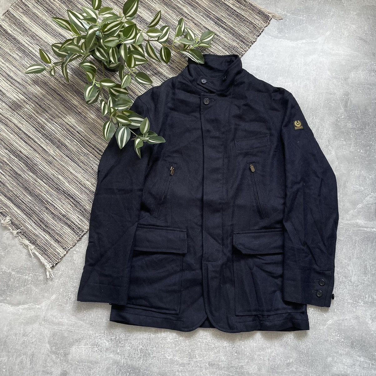 90s Vintage wool coat jacket Belstaff Loro Piana moto bomber
