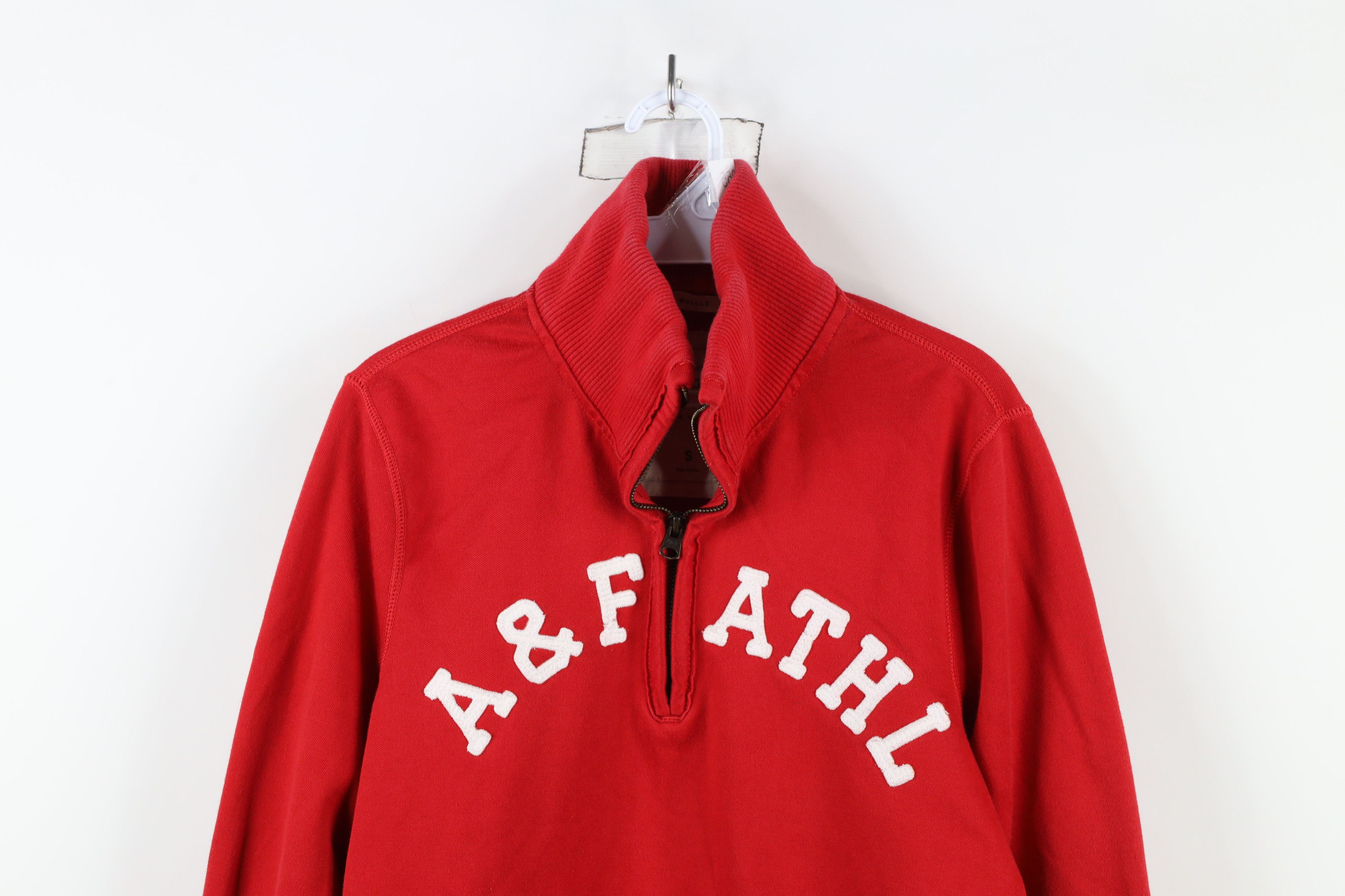 Abercrombie & Fitch × Vintage Vintage Y2K 90s Abercrombie & Fitch Half Zip Sweater Red Size US S / EU 44-46 / 1 - 2 Thumbnail