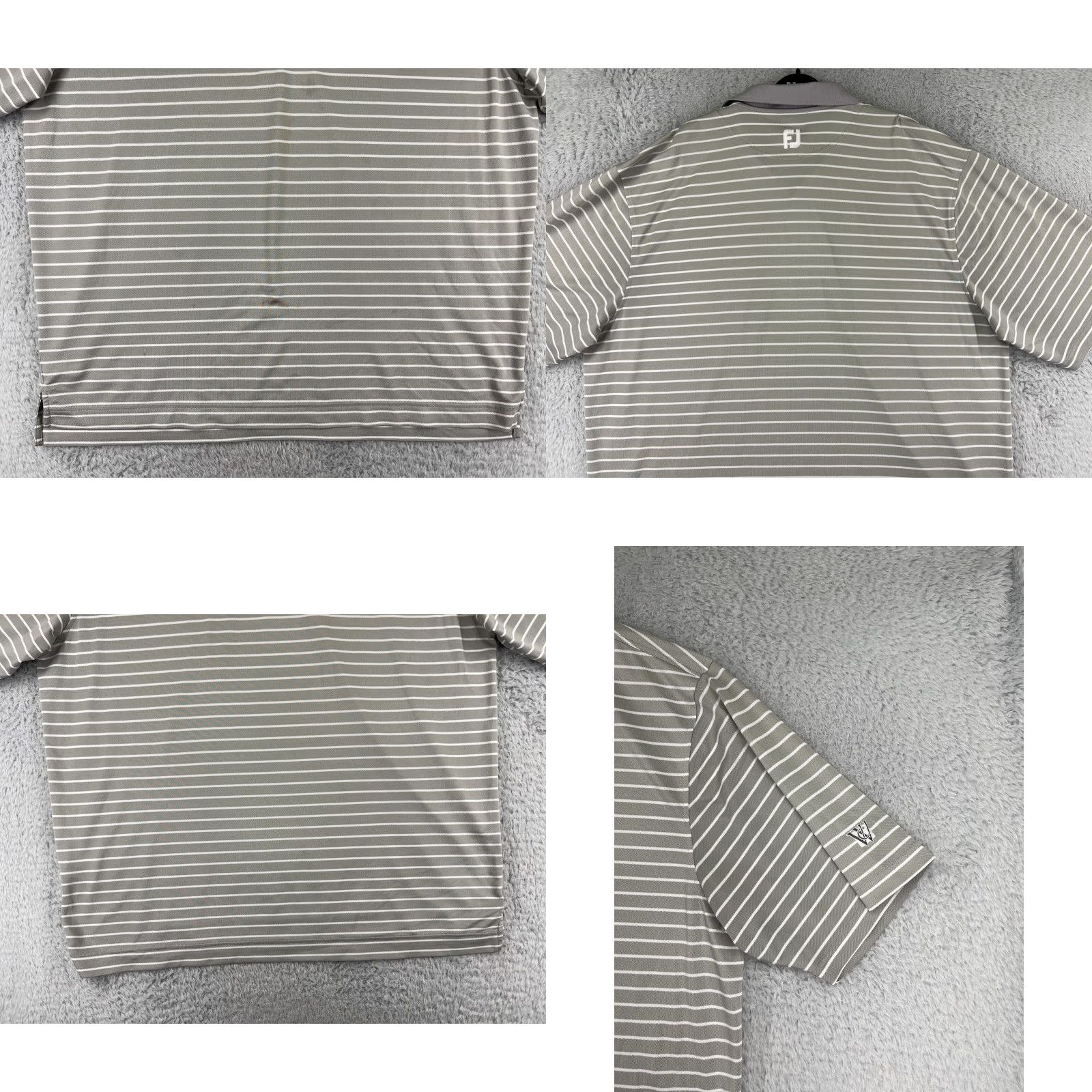 Footjoy FootJoy Polo Shirt Adult 2XL Gray White 100% Polyester Short Sleeve Golf Mens Size US XXL / EU 58 / 5 - 8 Thumbnail