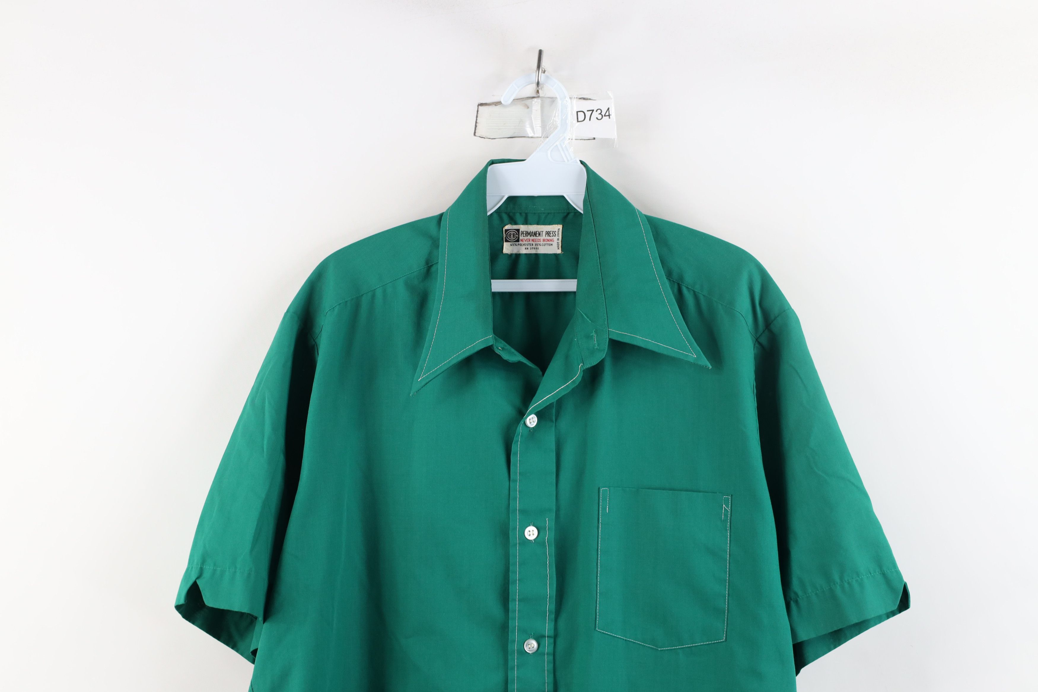 Vintage Vintage 70s Streetwear Short Sleeve Collared Button Shirt Size US XL / EU 56 / 4 - 2 Thumbnail