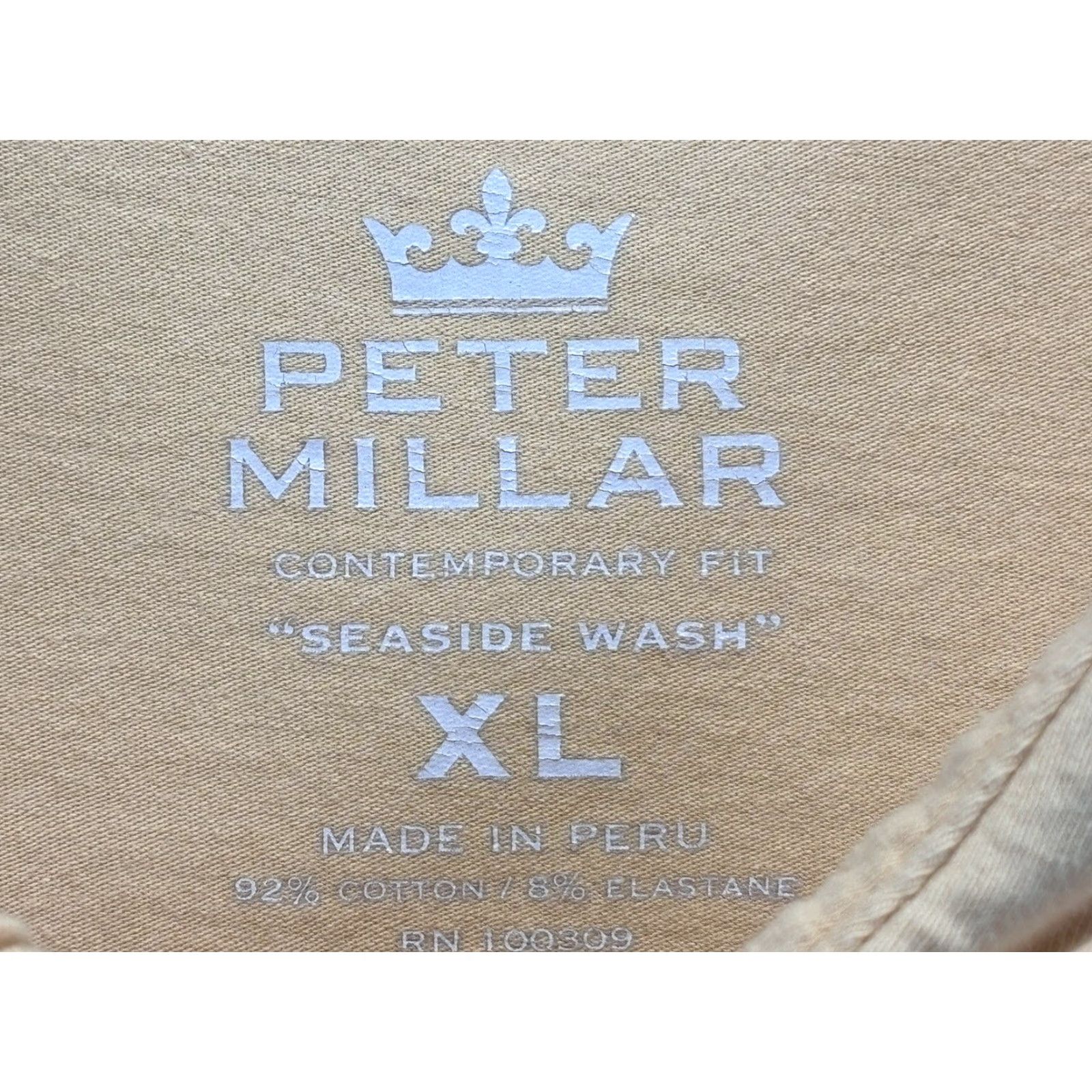 Peter Millar PETER MILLAR Seaside Wash Polo Shirt Men XL Short Sleeve Collared Golf Melon Pebble Beach 90s? Size US XL / EU 56 / 4 - 6 Thumbnail