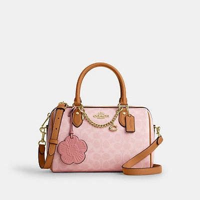 Coach Coach Rowan Satchel Bag Signature Powder Pink CEA18 Size ONE SIZE - 19 Thumbnail
