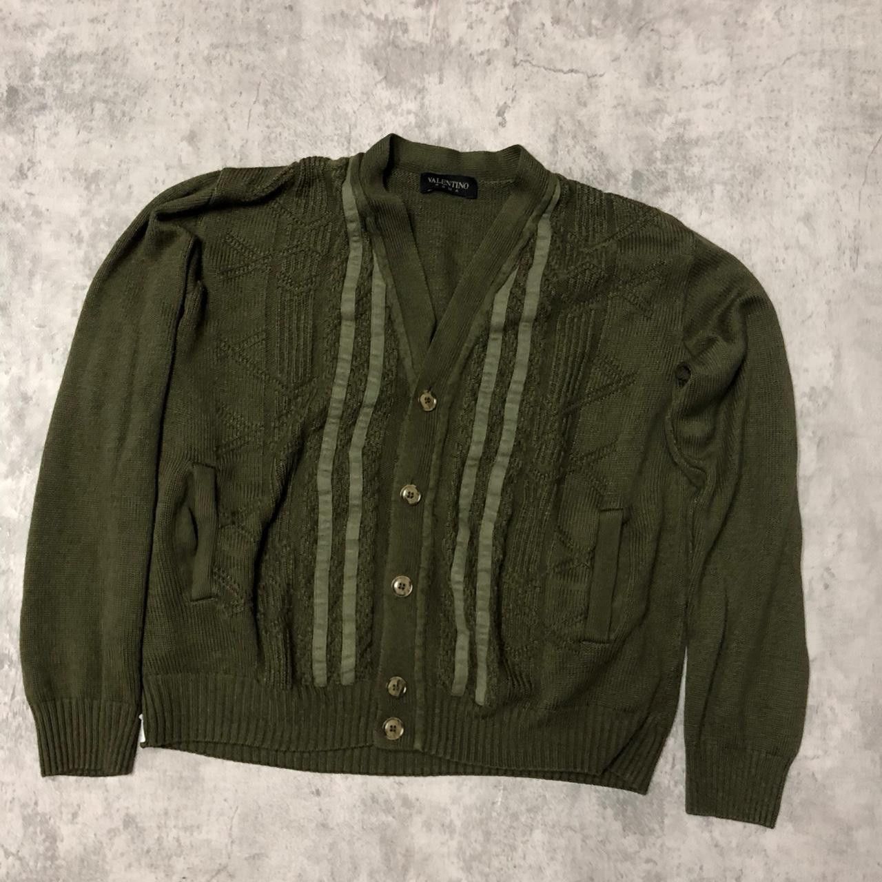 Valentino Green and khaki vintage cardigan cardigan Size US S / EU 44-46 / 1 - 1 Thumbnail