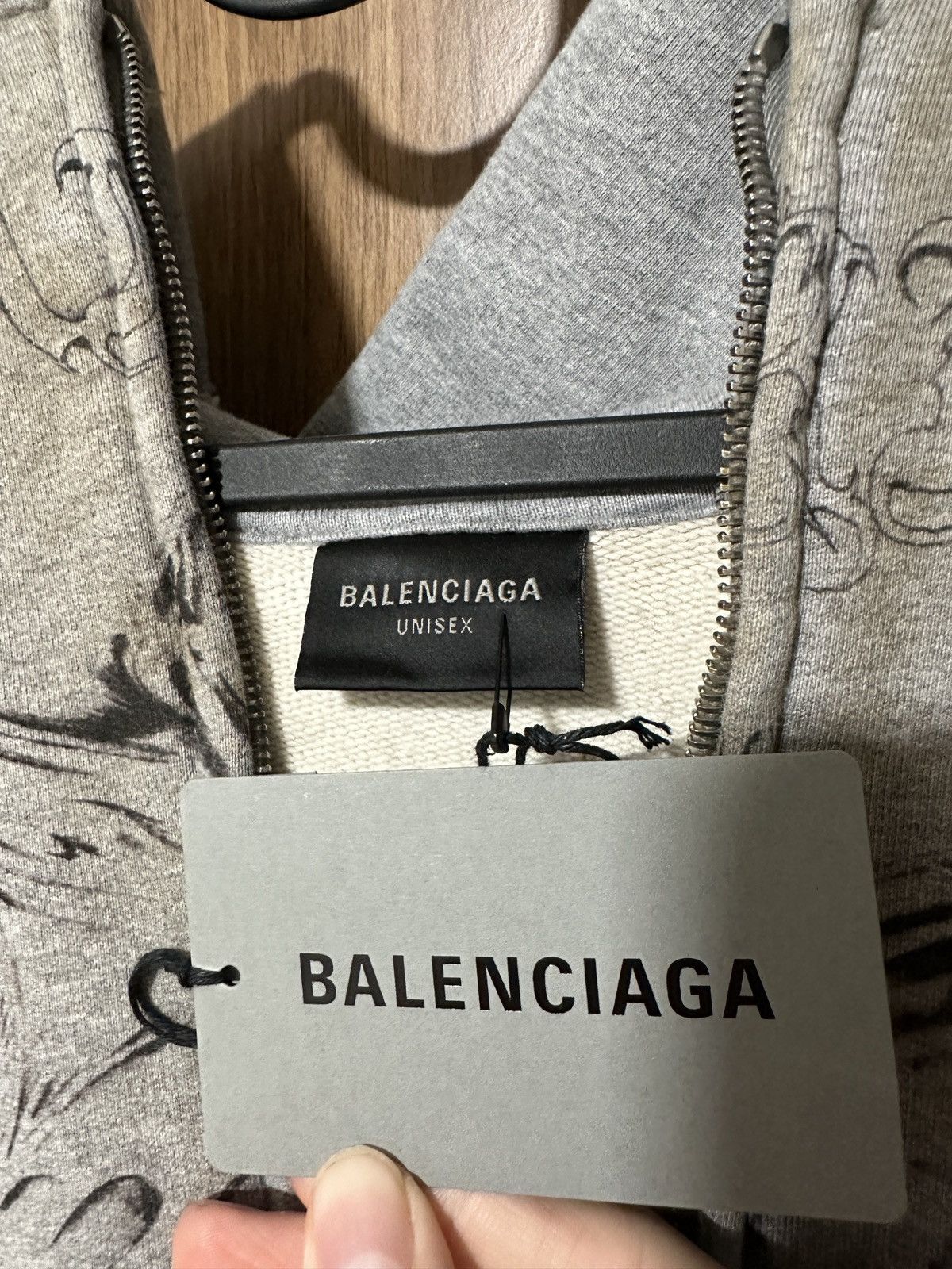 Balenciaga Balenciaga Tattoo zip hoodie grey Size US M / EU 48-50 / 2 - 4 Thumbnail