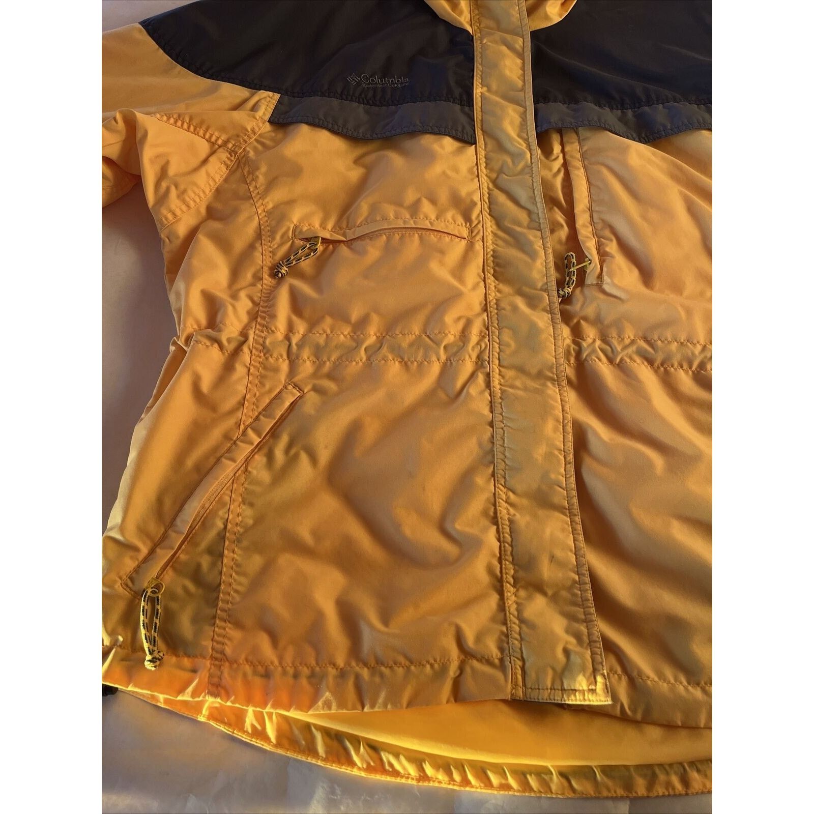 Columbia Columbia Womens L Yellow LS Polyester Nylon Hooded Rain Coat Size L / US 10 / IT 46 - 5 Thumbnail