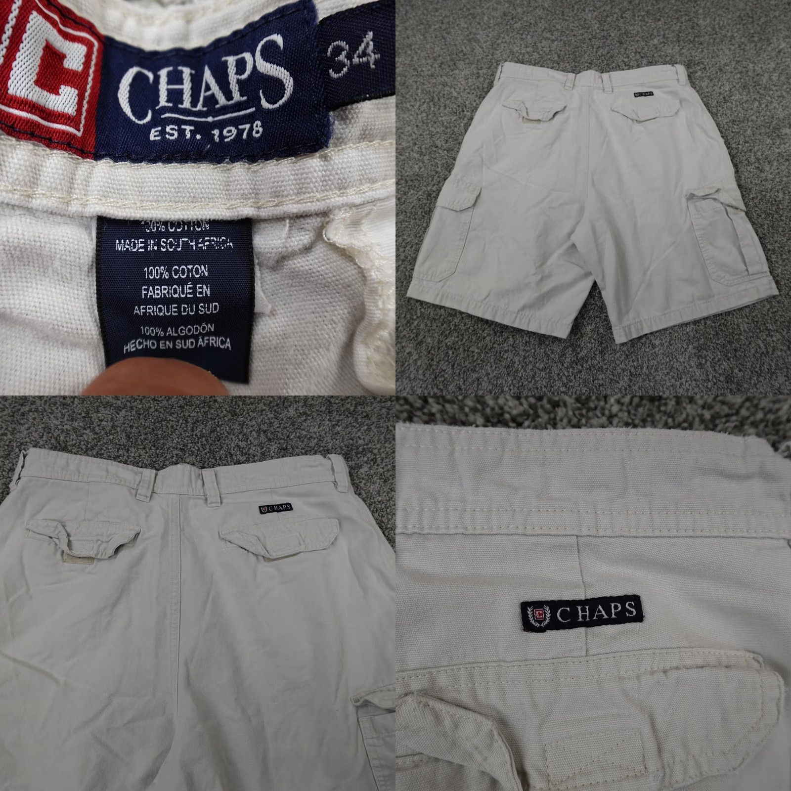 Polo Ralph Lauren Polo Ralph Lauren Chaps Shorts Mens 34 White Cargo Bermuda Casual Preppy 9" Mens Regular Short White Cargo Pocket, 9 Inseam, 34 Waist Size US 34 / EU 50 - 8 Thumbnail